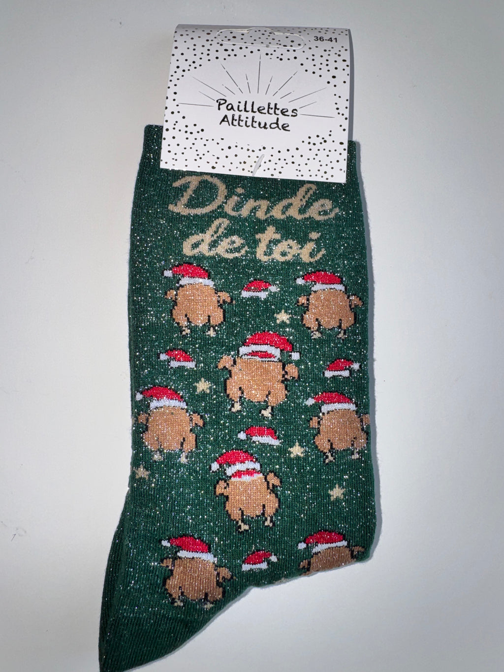 🎄 Chaussettes de Noël Pailletées – Taille 36/41 🎄