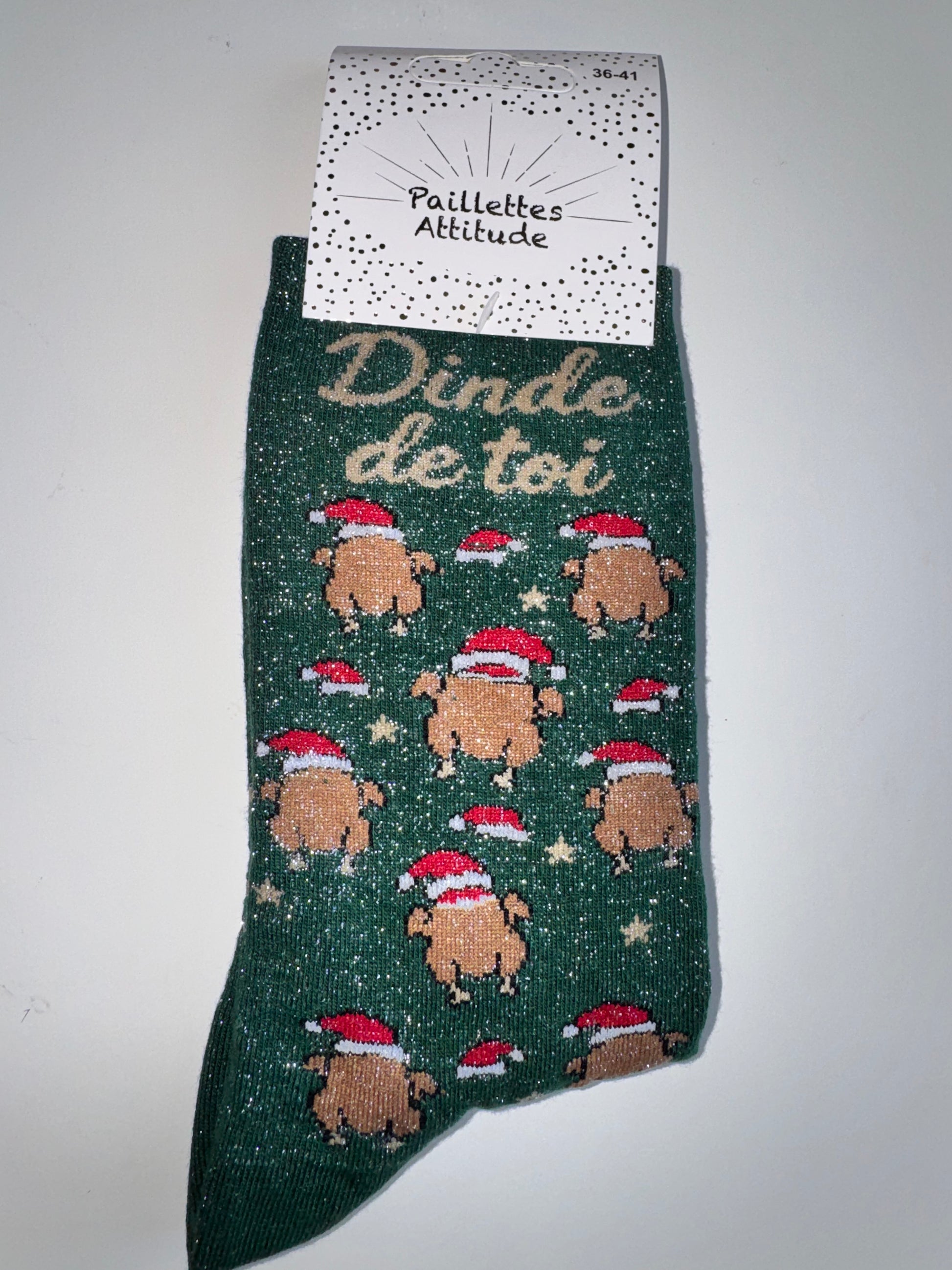 🎄 Chaussettes de Noël Pailletées – Taille 36/41 🎄