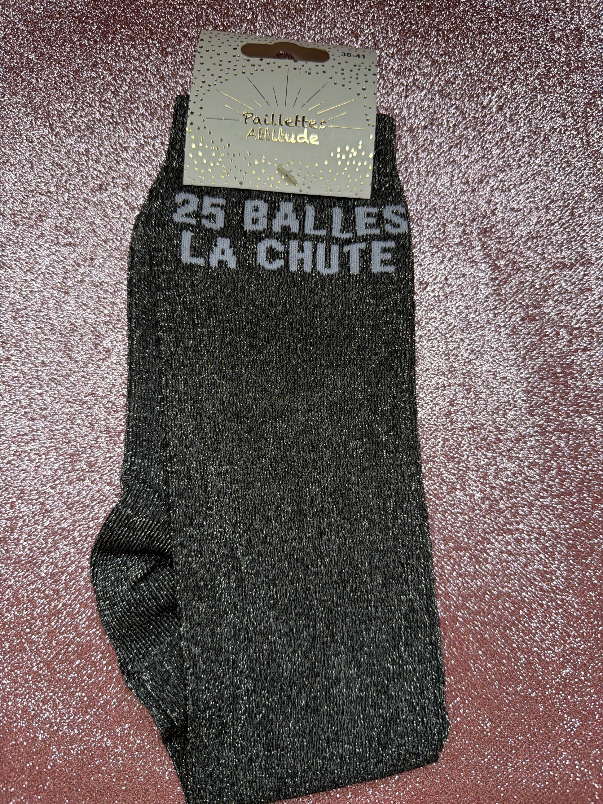 chaussette pailletée 25 balles la chute 36/41
