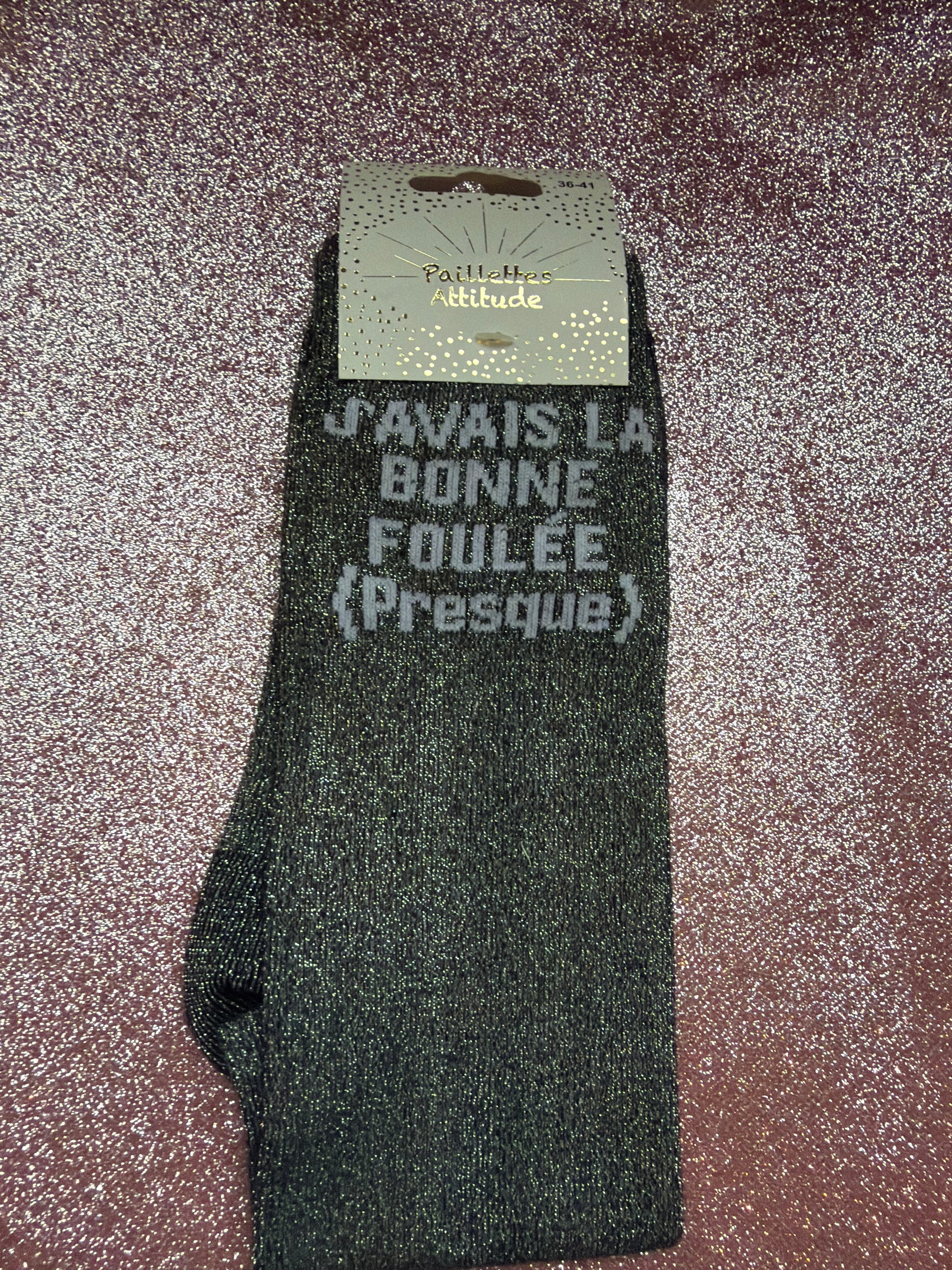 chaussette pailletée J’AVAIS LA BONNE FOULÉE (Presque) 36/41