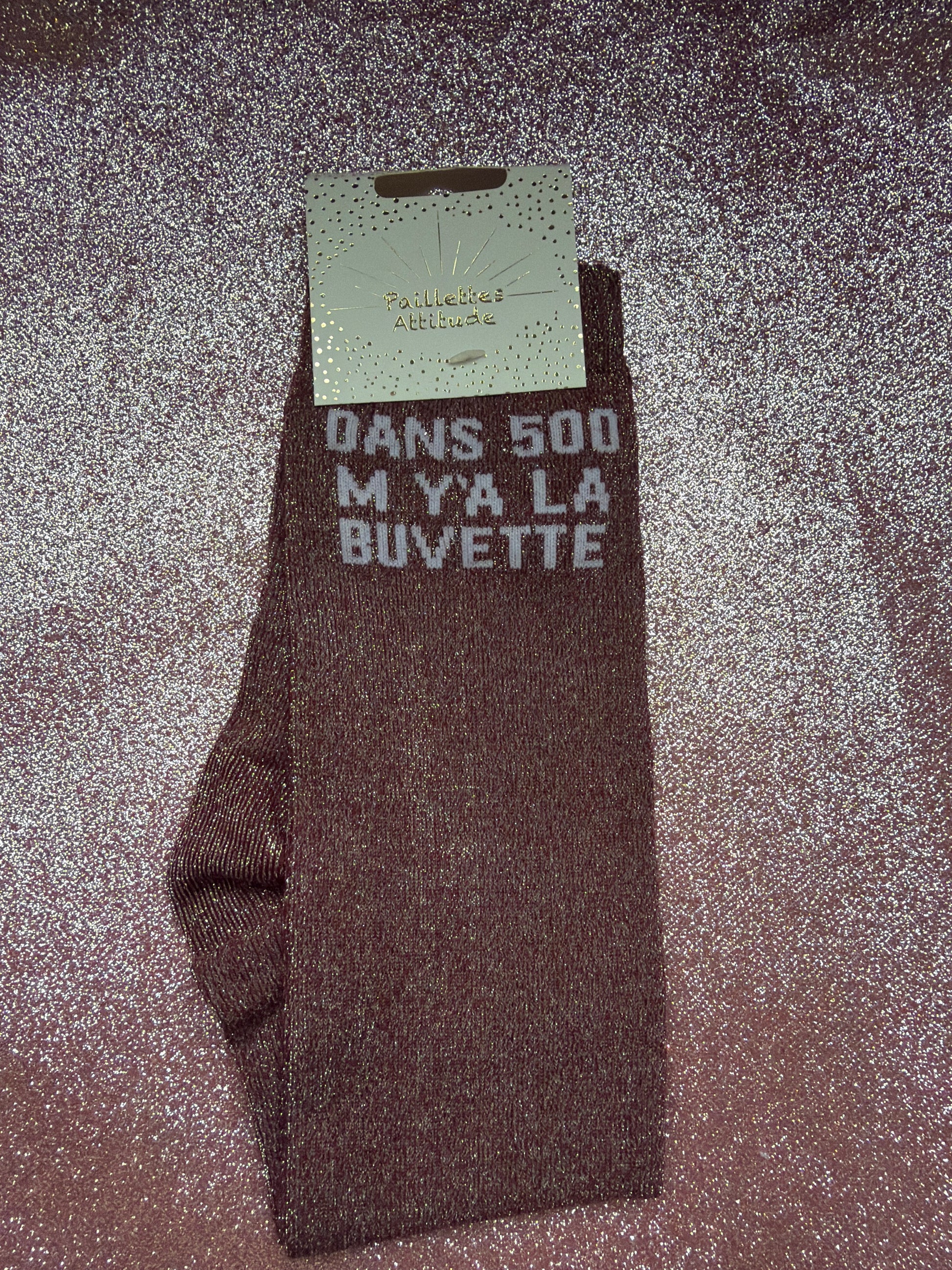 Chaussette équitation « dans 500 M y’a la buvette