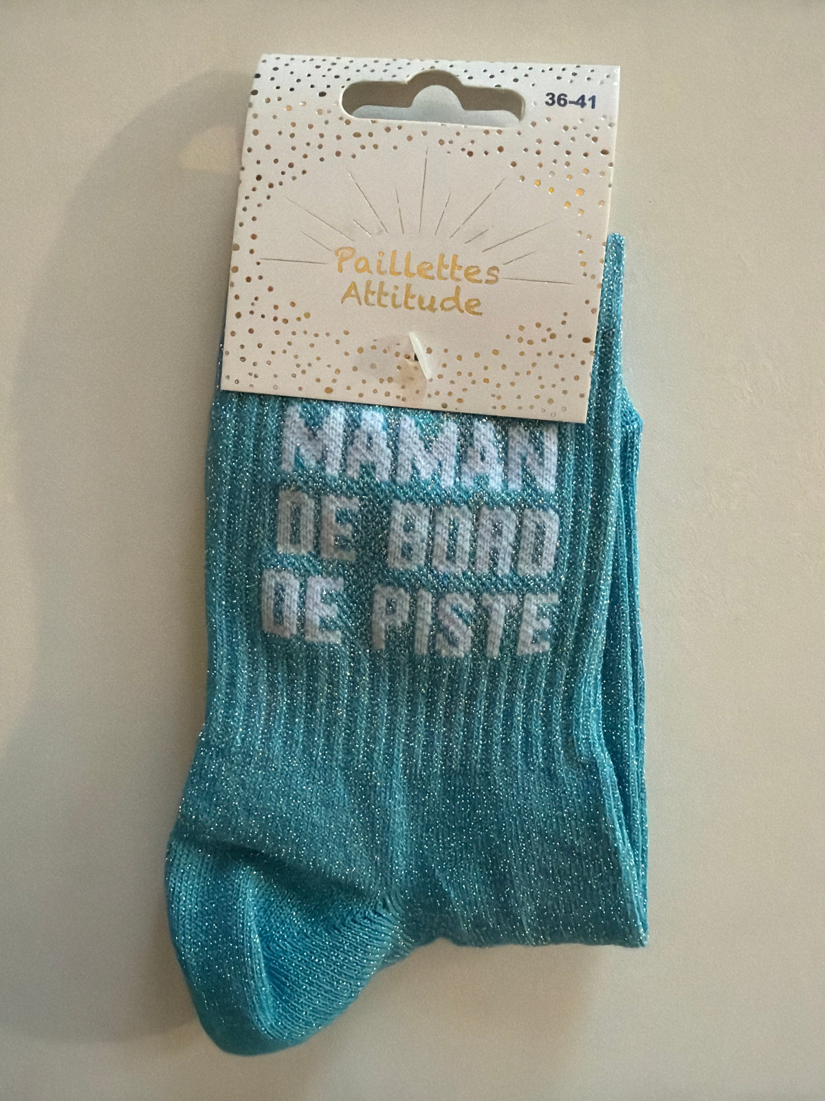 Chaussette de ville pailletée 36-41 MAMAN DE BORD DE PISTE
