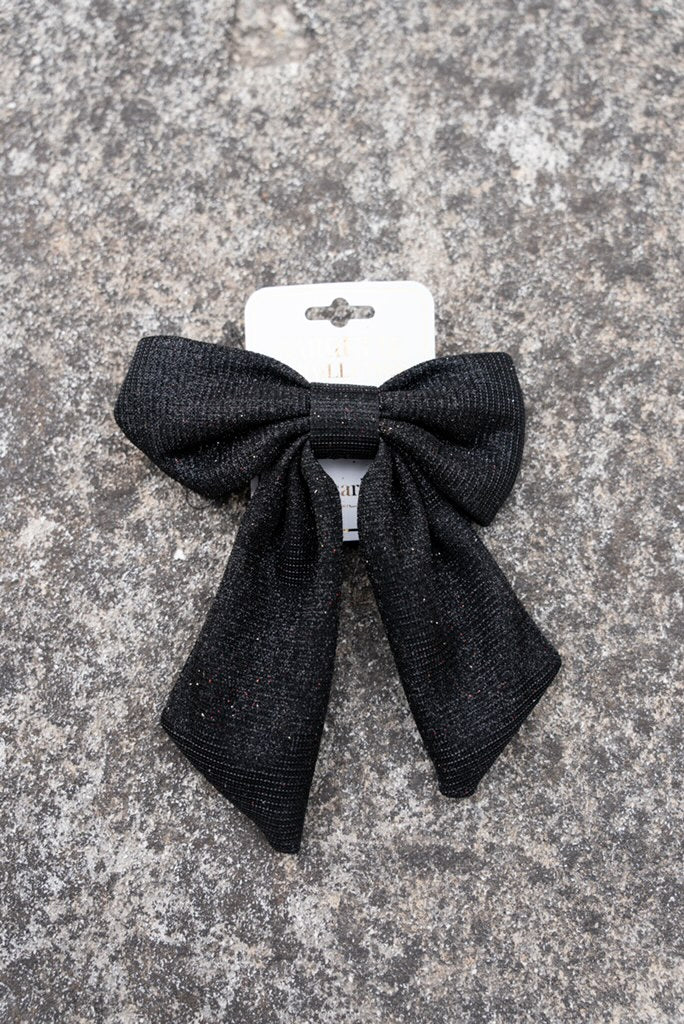 Barrette noeud pailletée