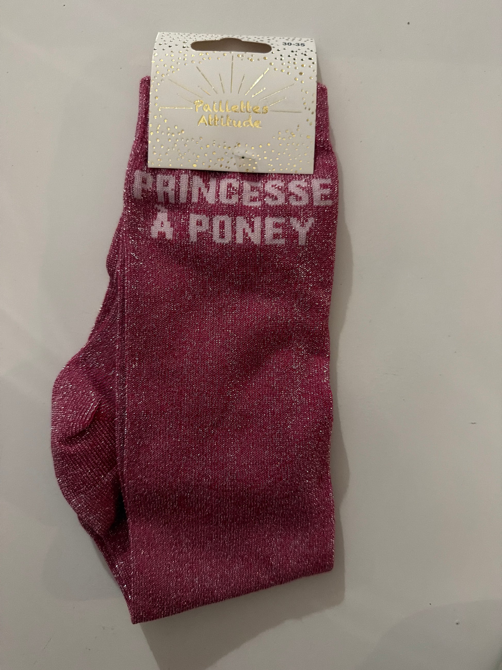 Chaussette pailletée équitation 30-35 PRINCESSE À PONEY