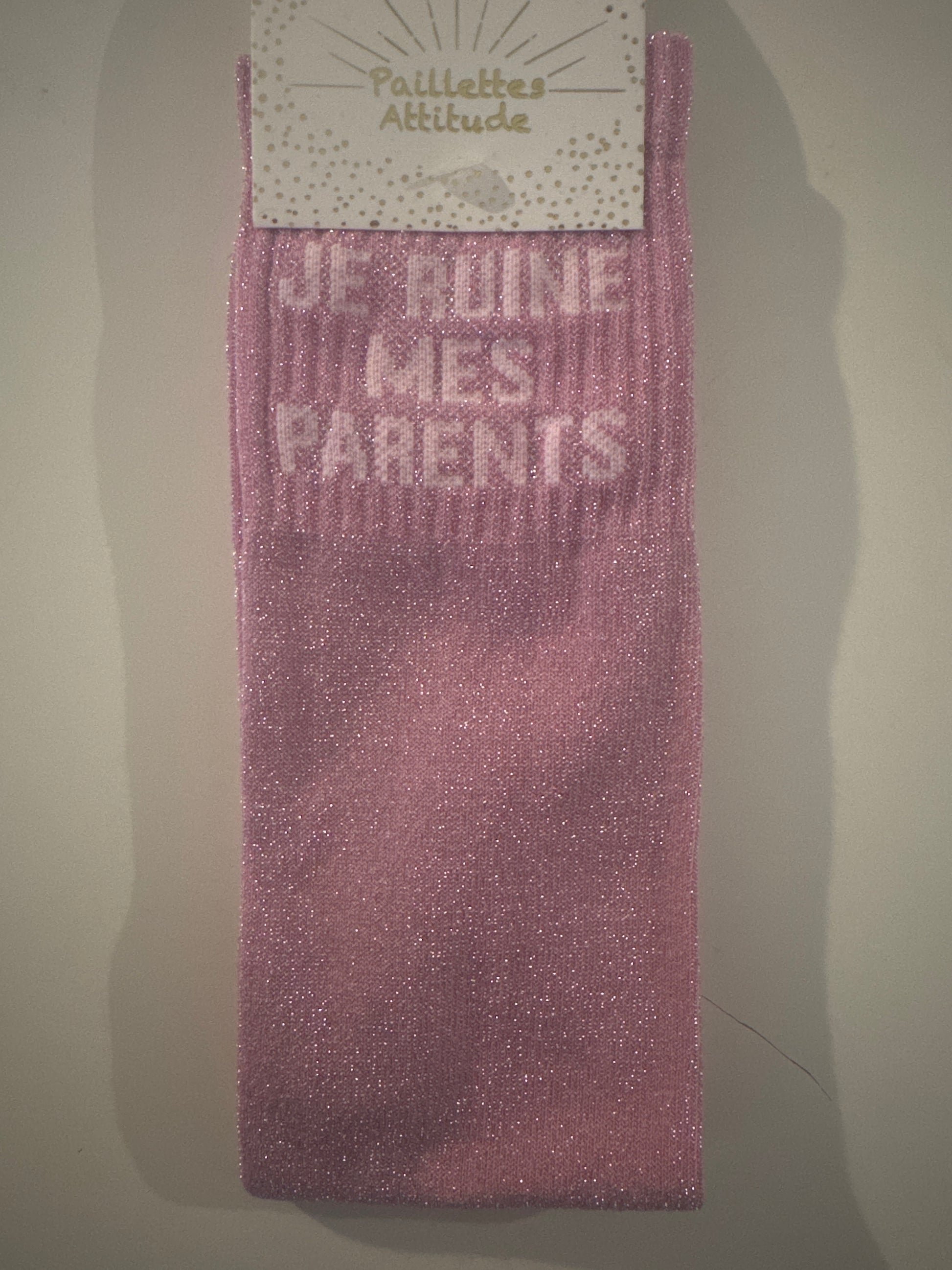 Chaussette pailletée 36/41 JE RUINE MES PARENTS
