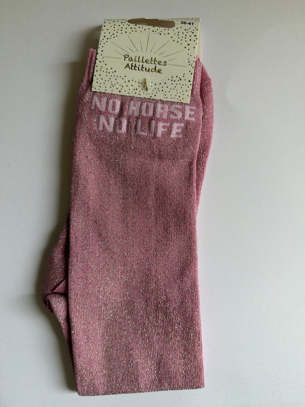 Chaussette pailletée équitation 36-41  NO HORSE NO LIFE