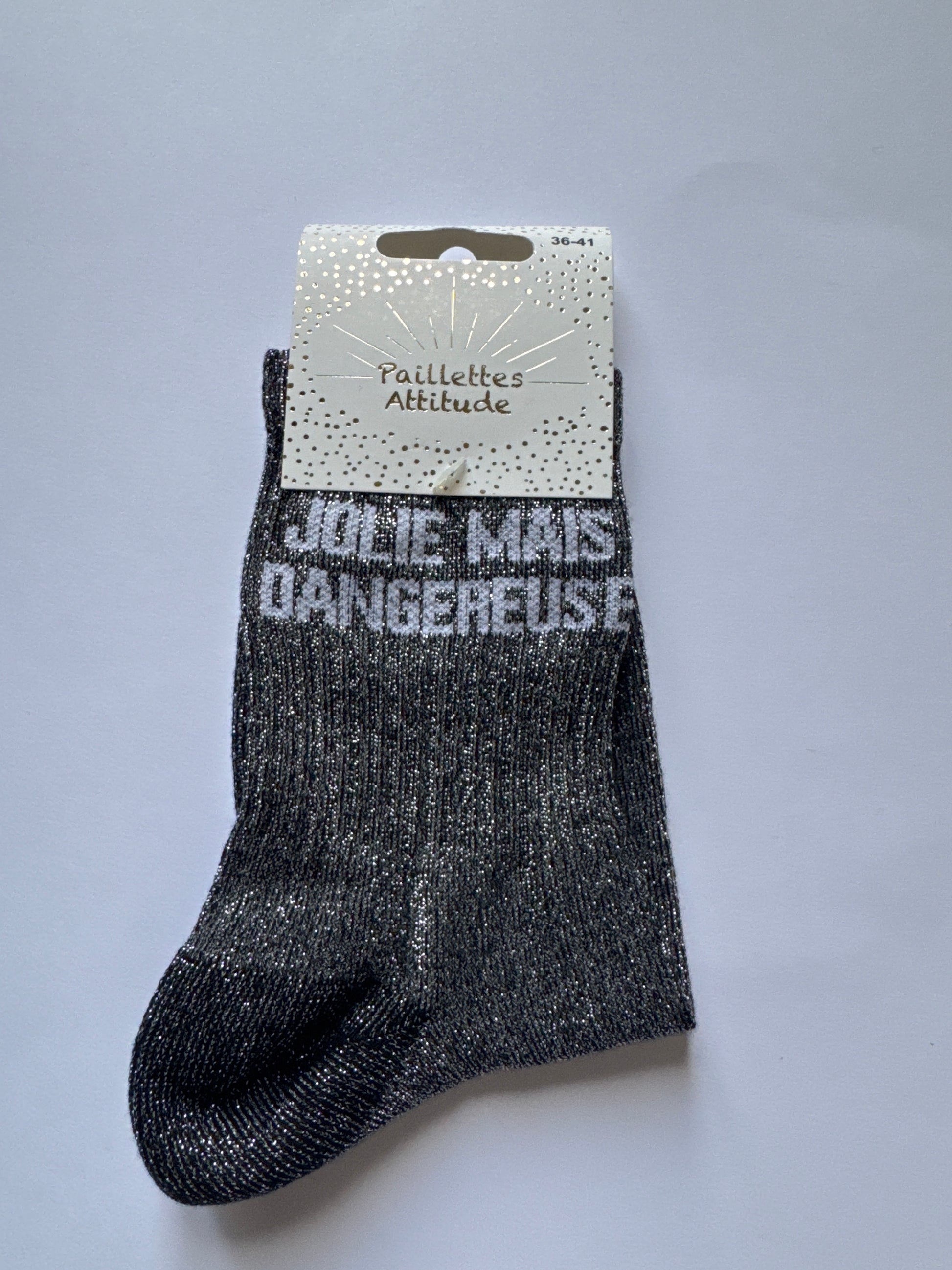 Chaussette de ville pailletée 36-41 JOLIE MAIS DANGEREUSE