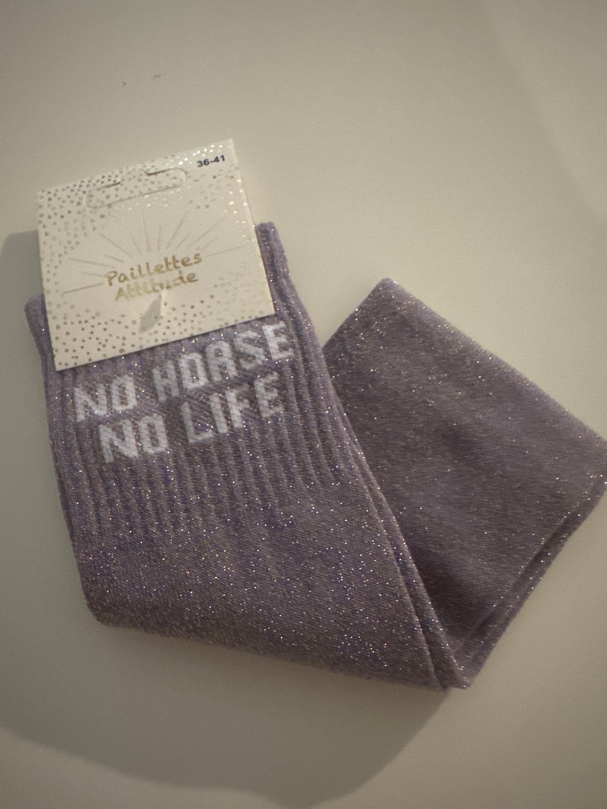 Chaussette pailletée équitation NO HORSE NO LIFE