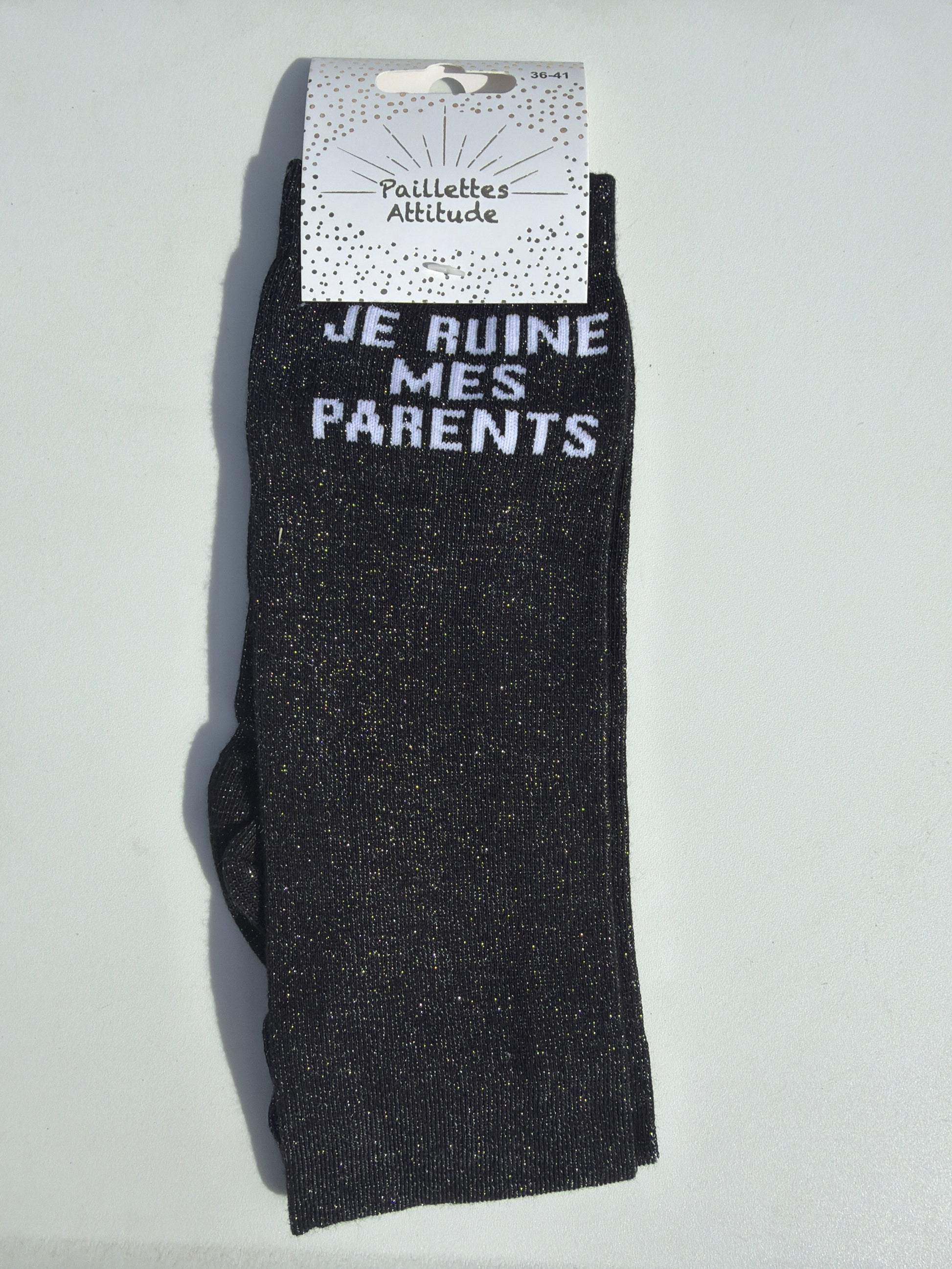 Chaussette pailletée équitation 36-41 JE RUINE MES PARENTS