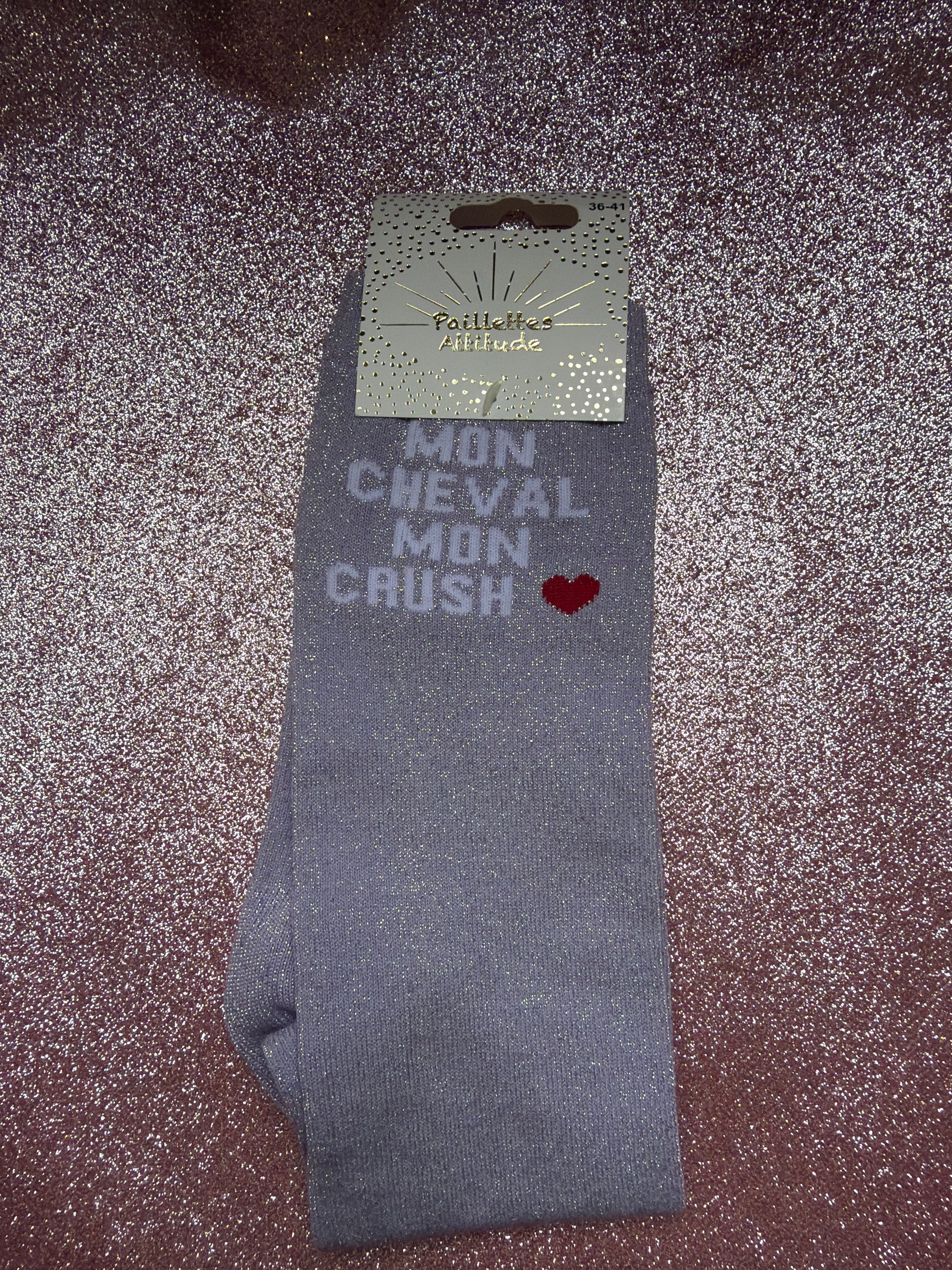 chaussette pailletée MON CHEVAL MON CRUSH ❤️ 36/41