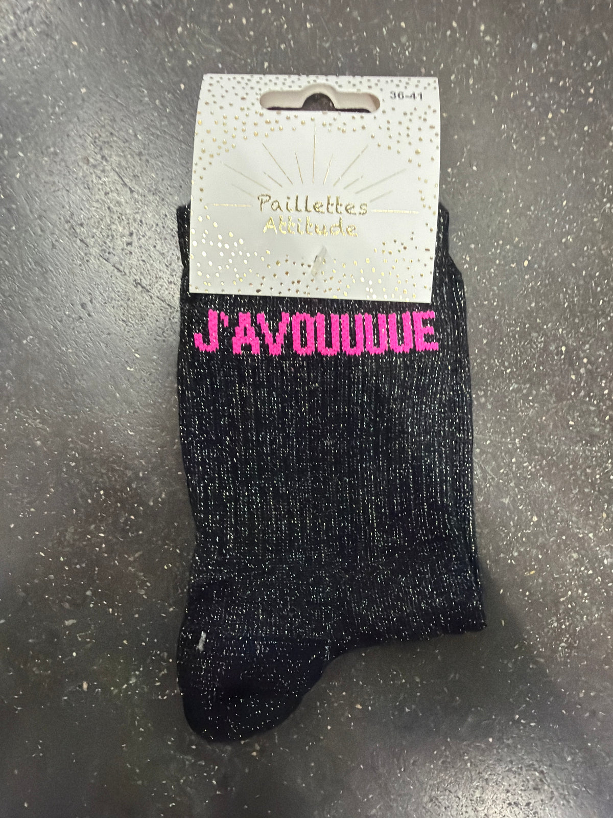 chaussette de ville pailletée 36-41 J’AVOUUUUE
