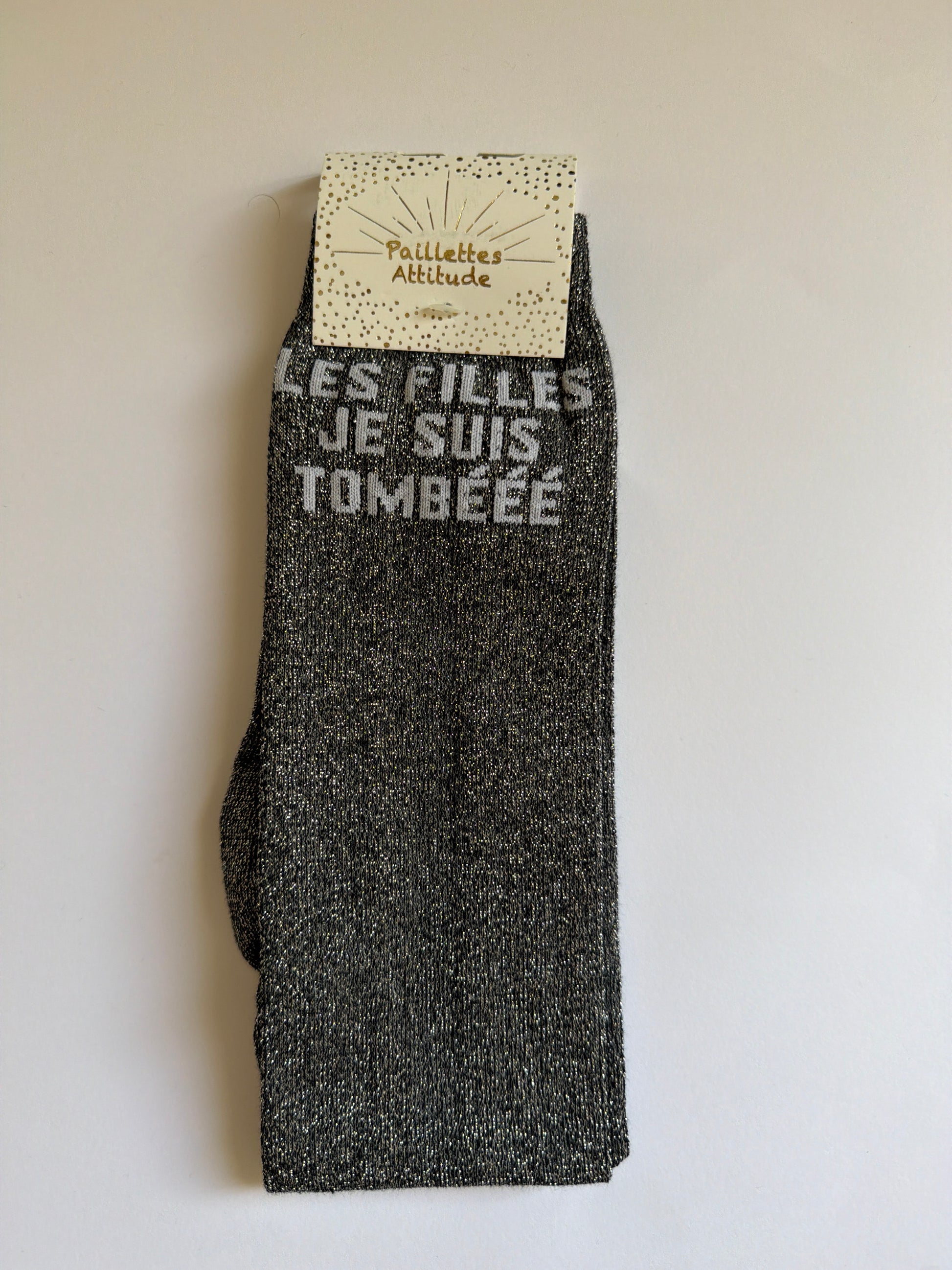 Chaussette pailletée équitation 36-41 LES FILLES JE SUIS TOMBÉÉÉ