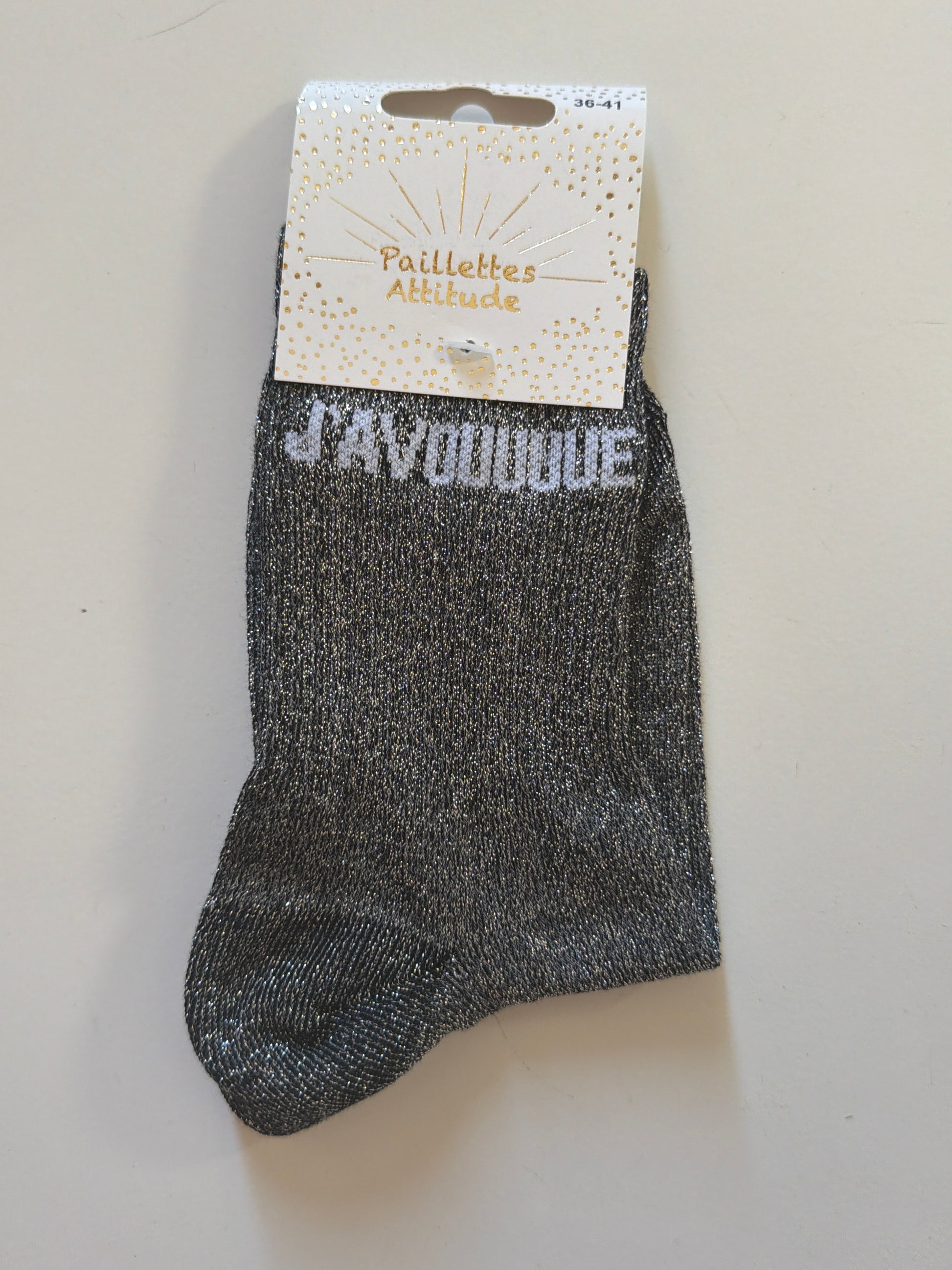 chaussette de ville pailletée 36-41 J’AVOUUUUE