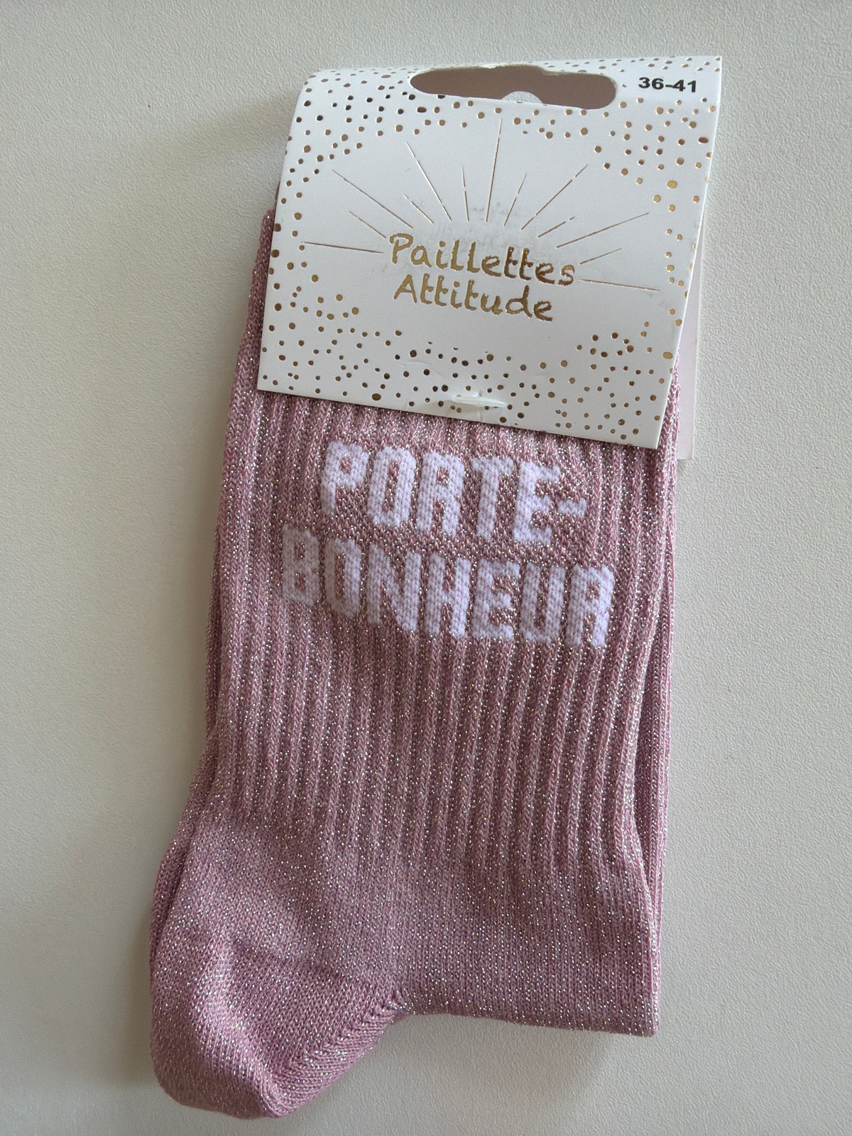 Chaussette de ville pailletée 36-41 PORTE BONHEUR