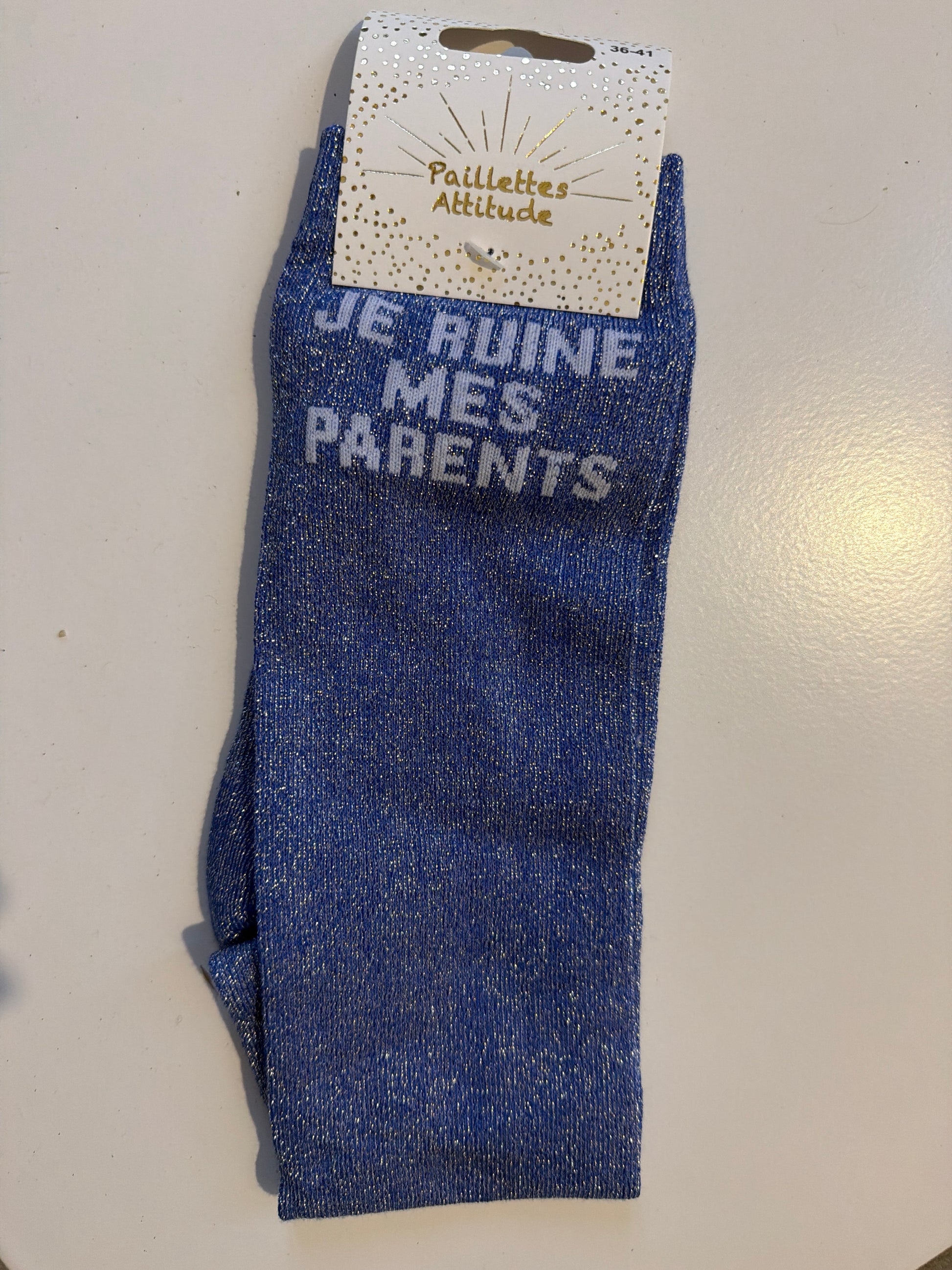 Chaussette pailletée équitation 36-41 JE RUINE MES PARENTS