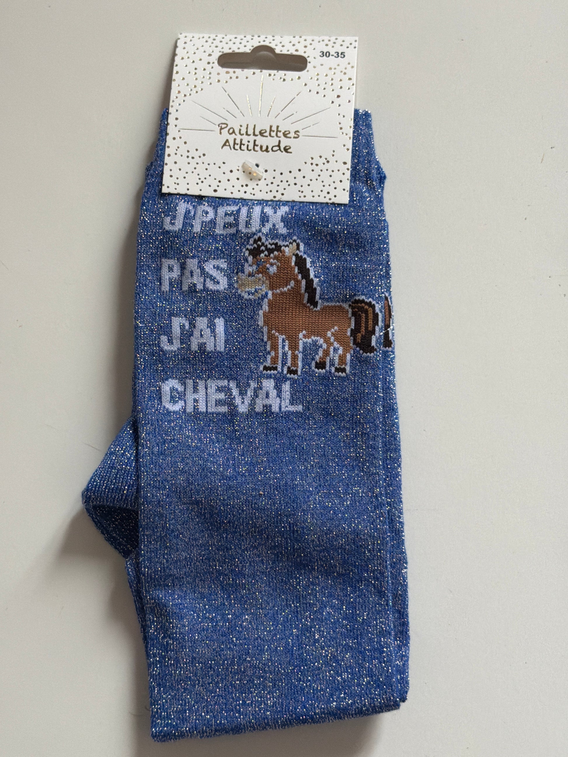 Chaussette pailletée équitation 30-35 J’PEUX PAS J’AI CHEVAL