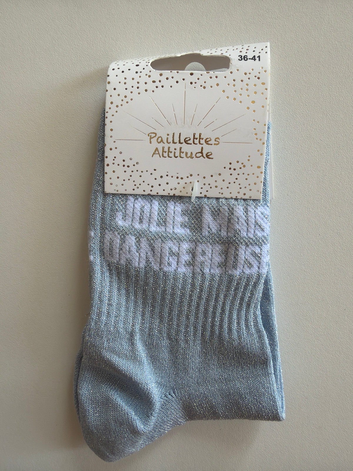 Chaussette de ville pailletée 36-41 JOLIE MAIS DANGEREUSE