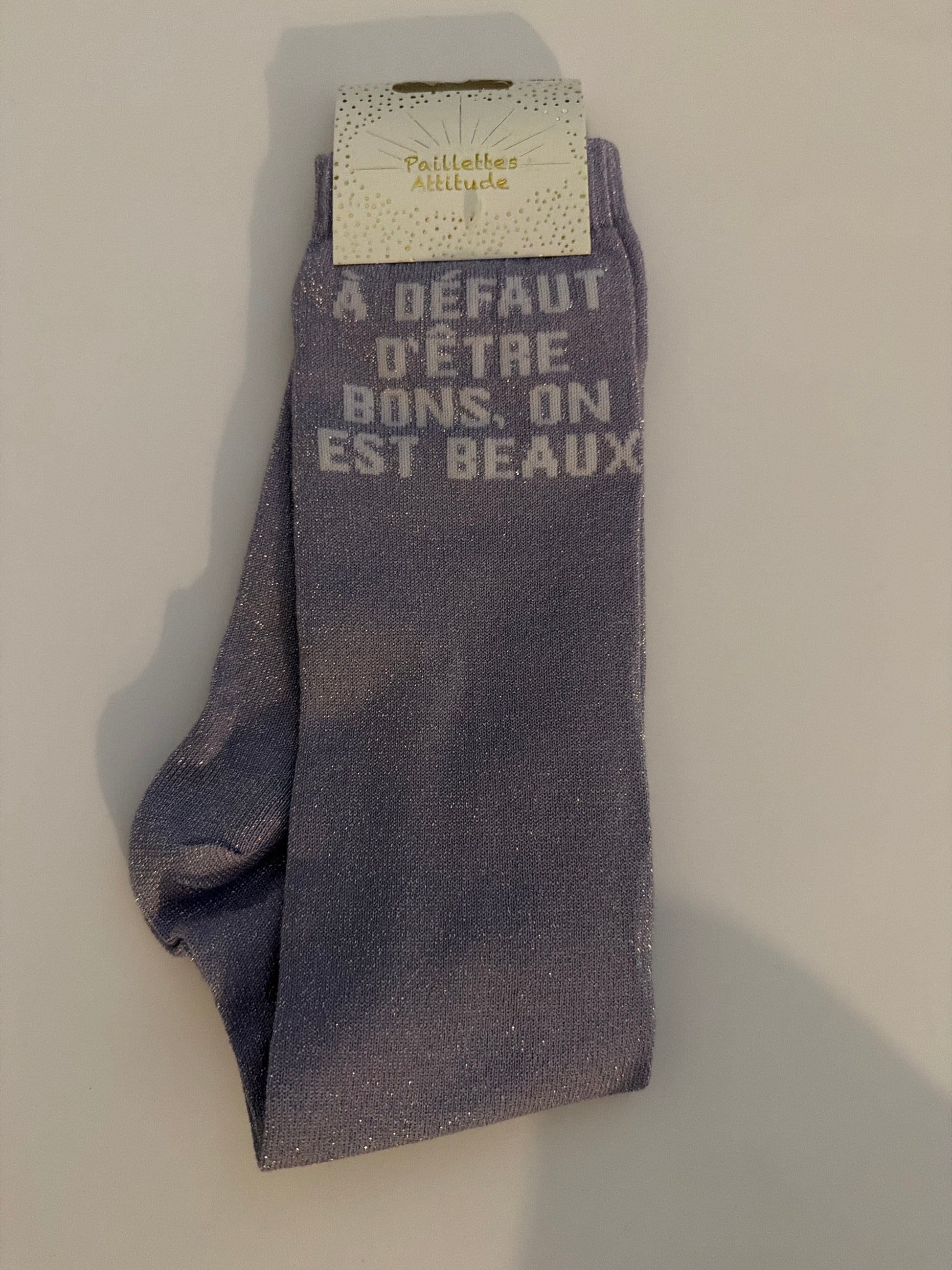Chaussette pailletée équitation  36-41 À DÉFAUT D’ÊTRE BONS, ON EST BEAUX