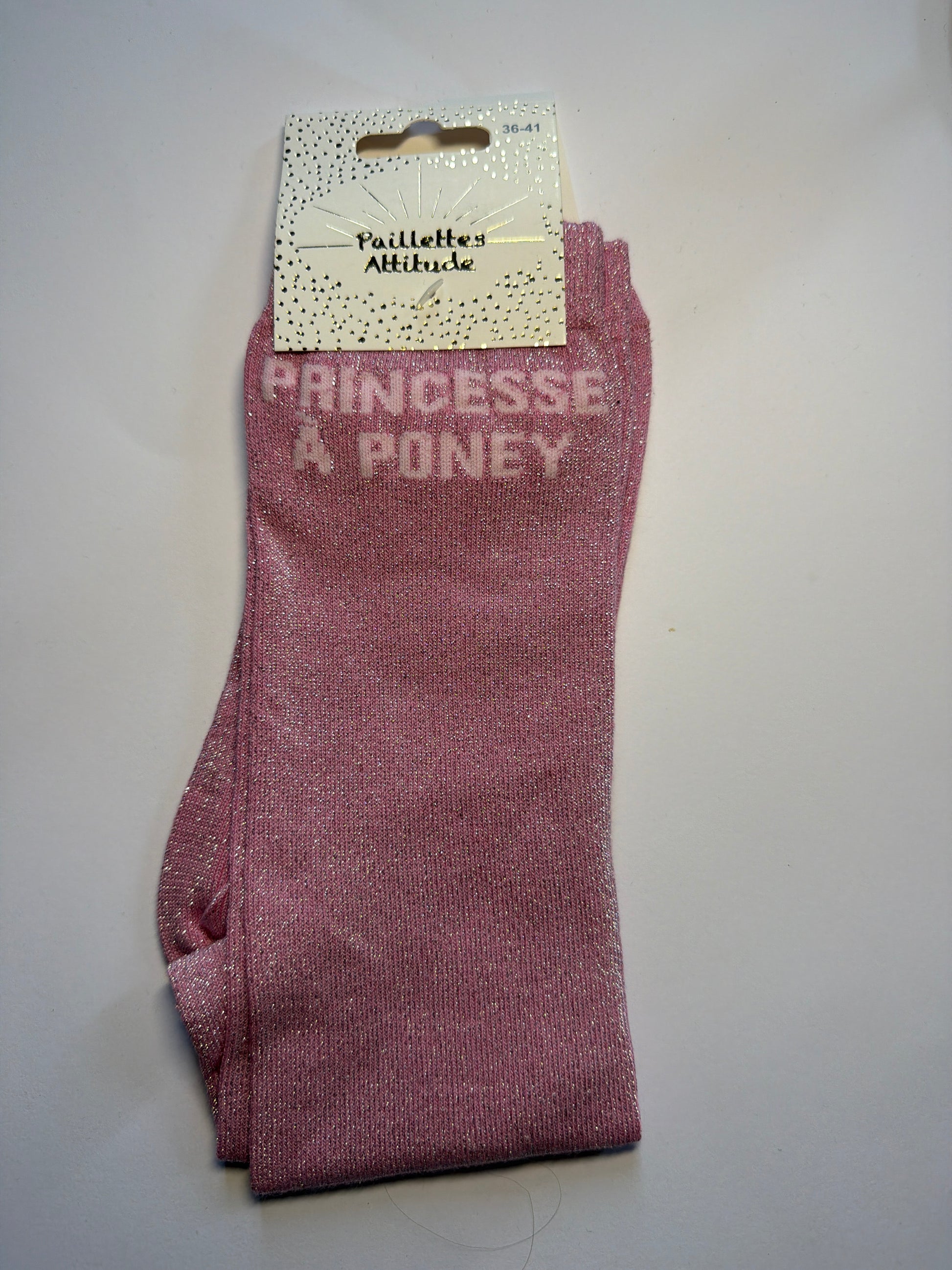 Chaussette pailletée équitation 36-41 PRINCESSE À PONEY