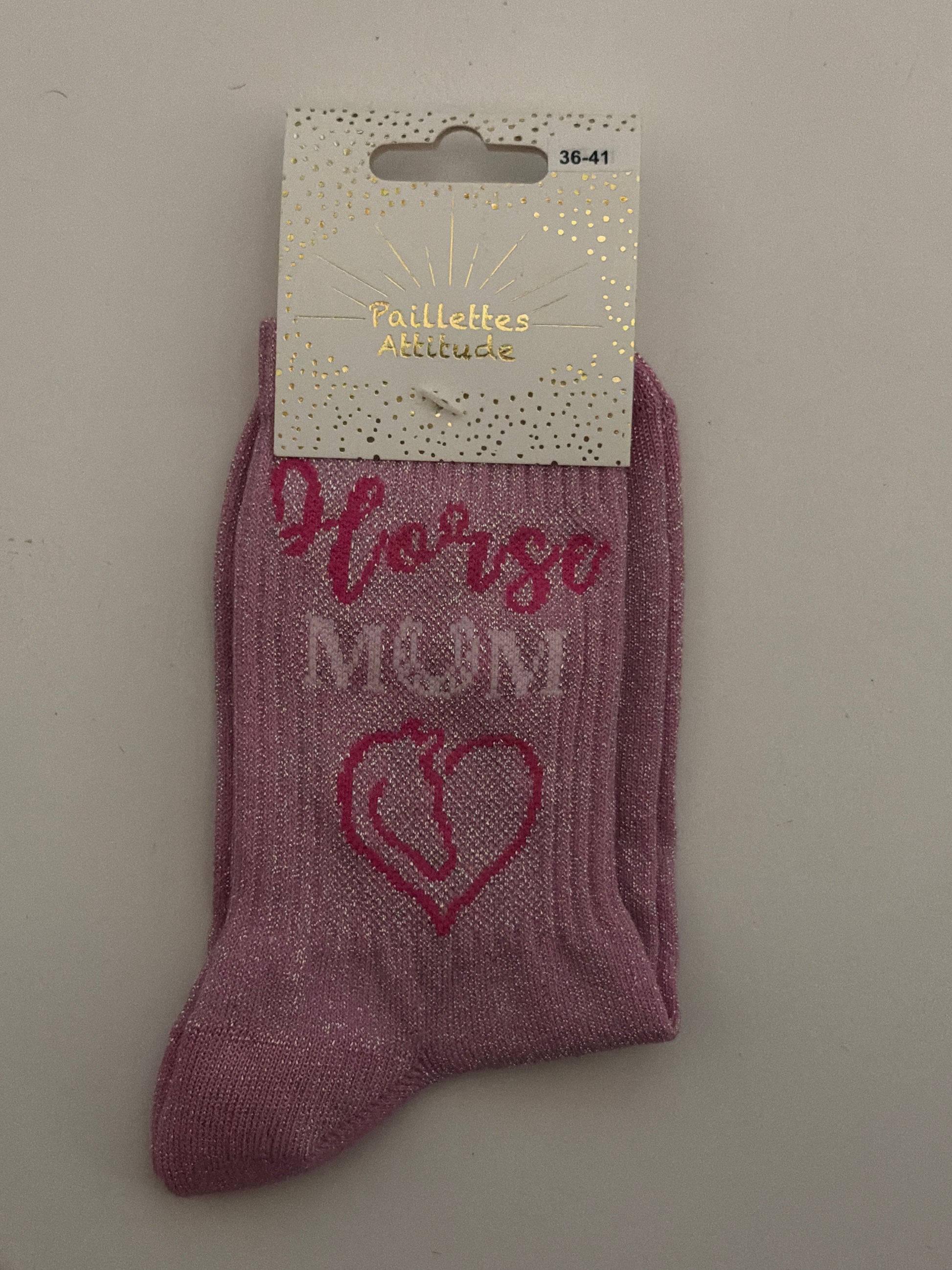 Chaussette de ville pailletée 36-41 HORSE MUM