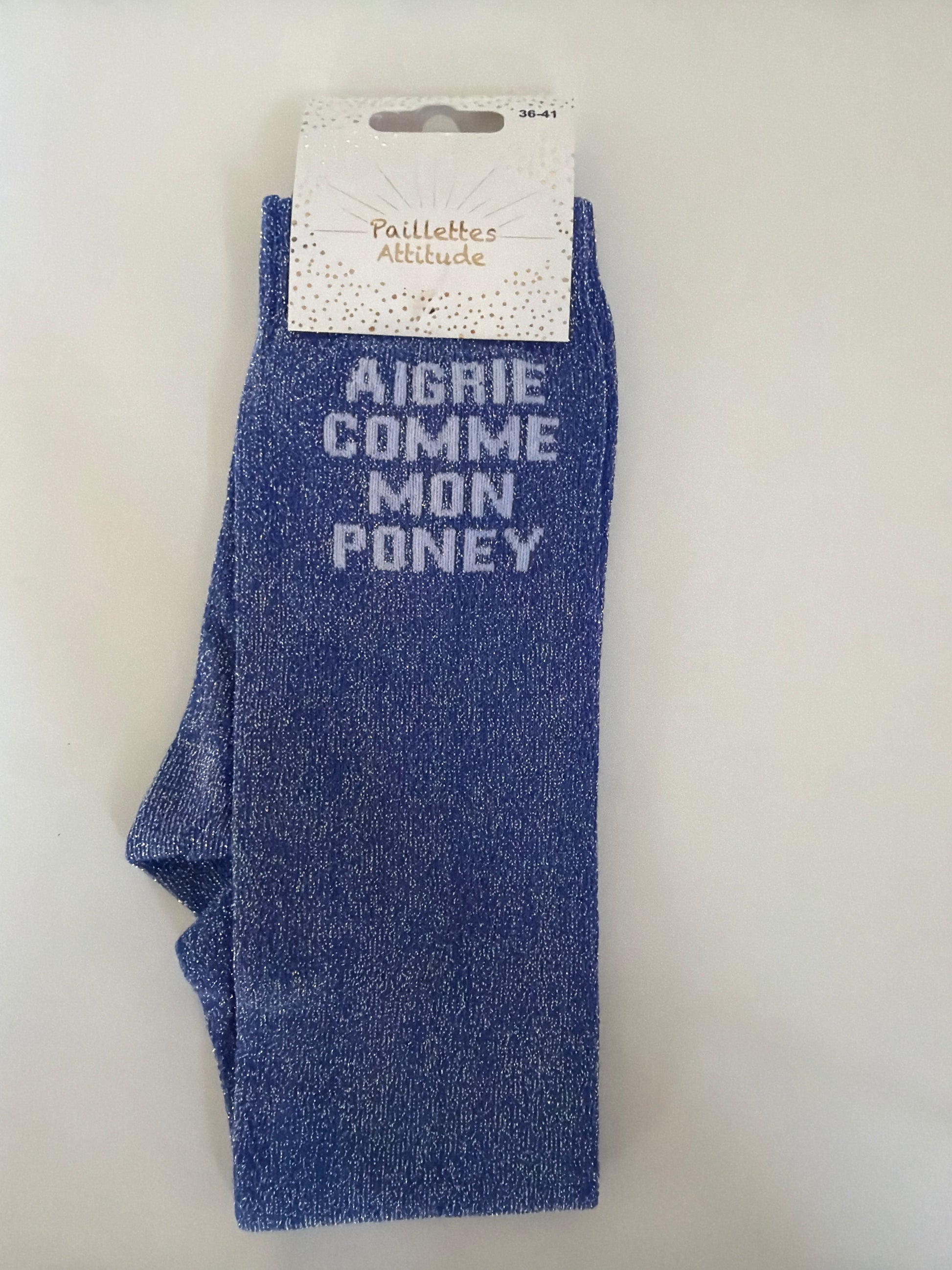 Chaussette équitation pailletée 36-41 AIGRIE COMME MON PONEY