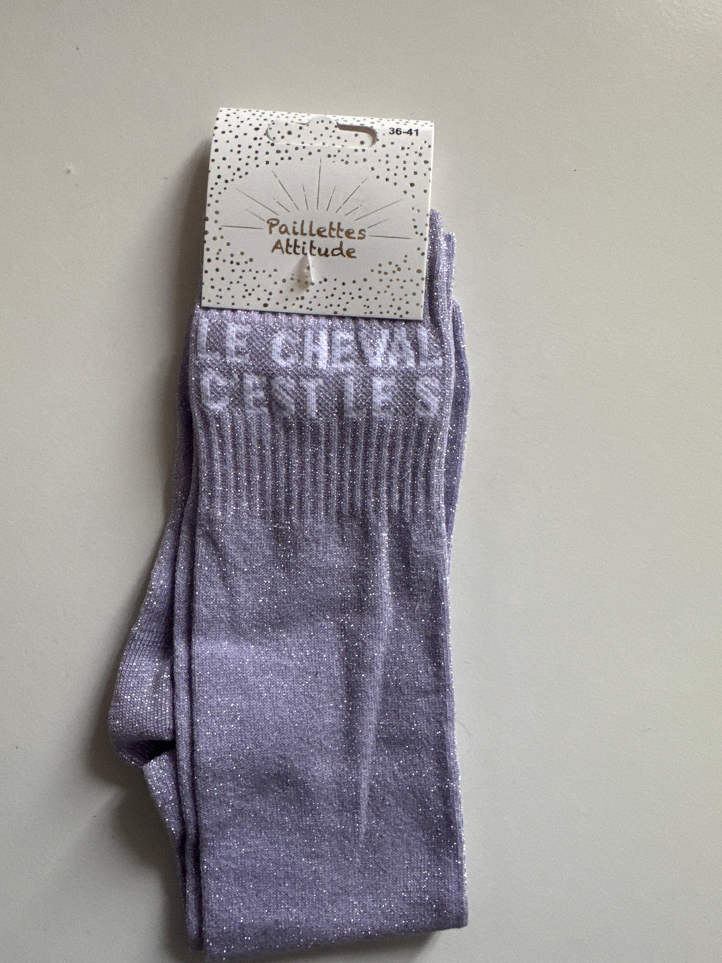 chaussette pailletée LE CHEVAL C’EST LE S 36/41