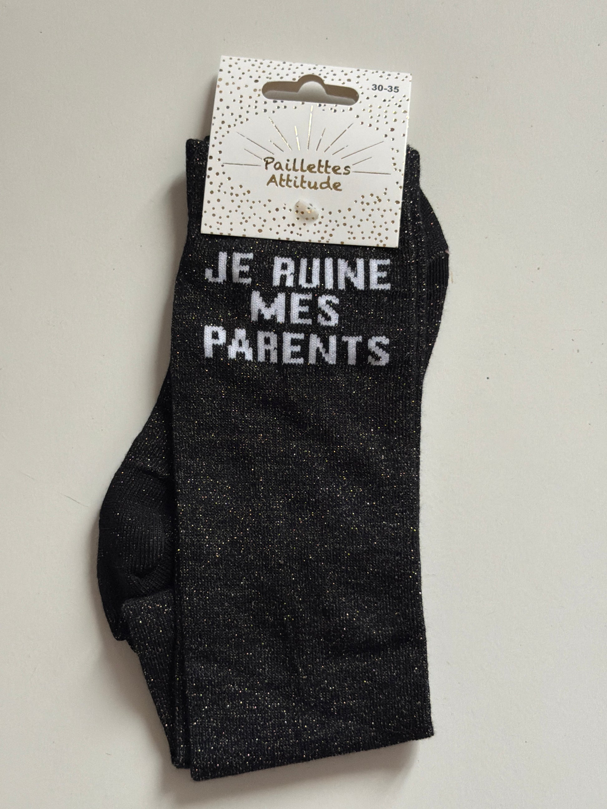 Chaussette pailletée équitation 30-35 JE RUINE MES PARENTS