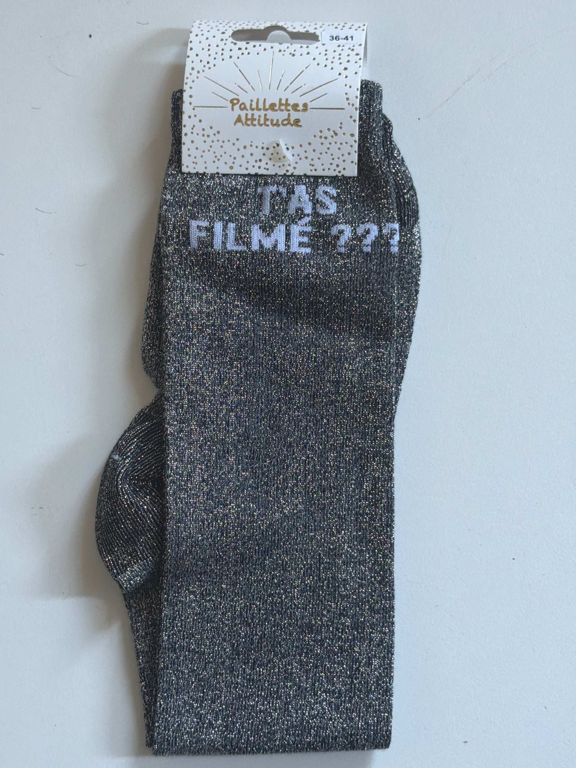 Chaussette pailletée équitation 36-41  T’AS FILMÉ ???