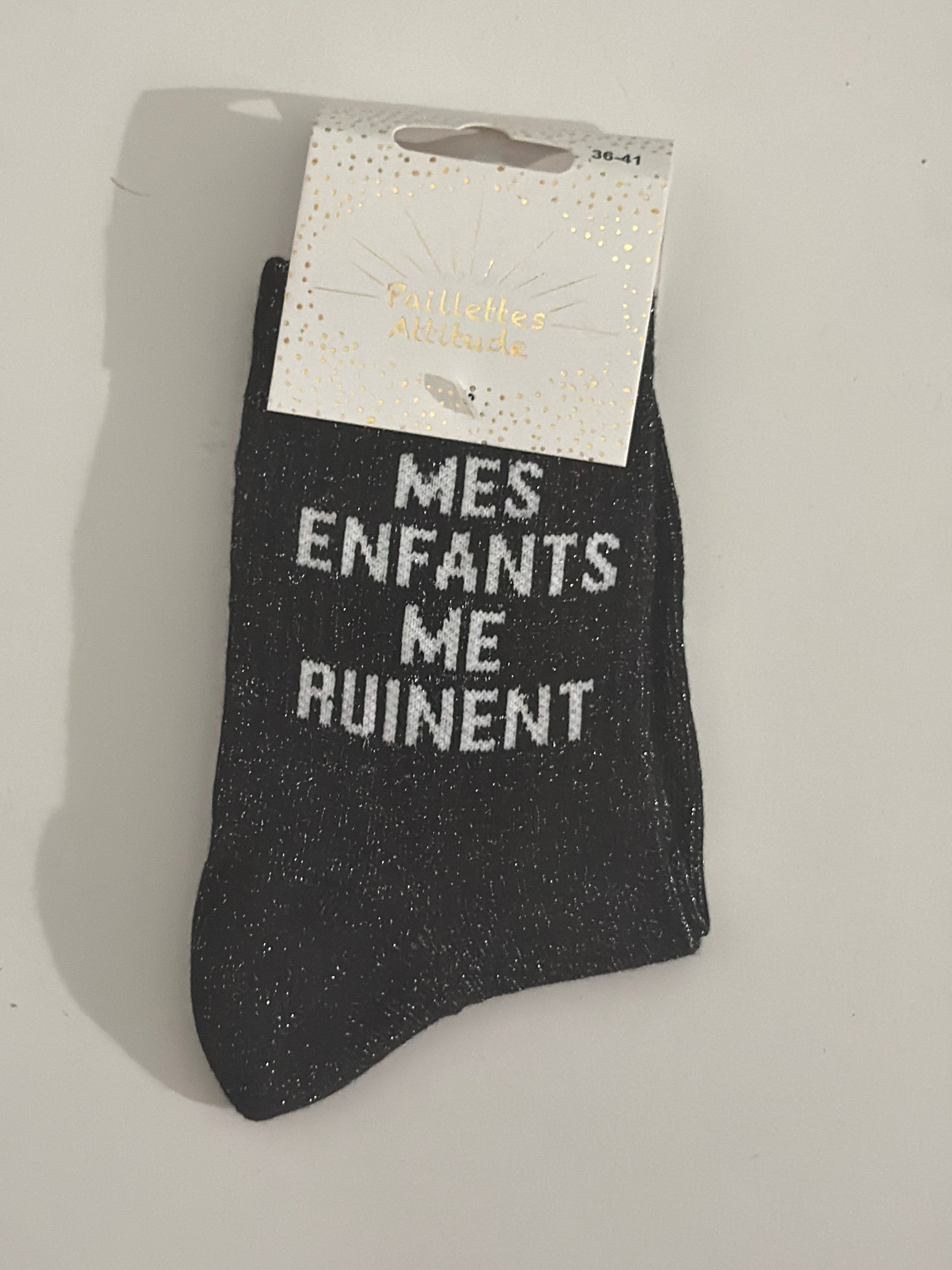 Chaussette de ville pailletée 36-41 MES ENFANTS ME RUINENT