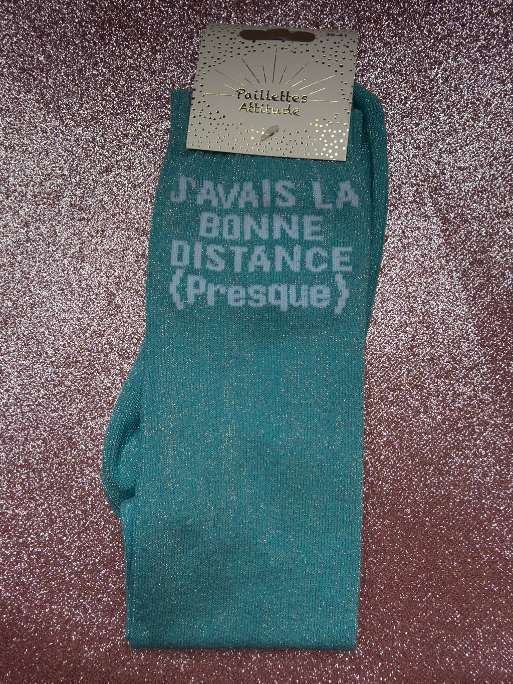 Chaussette pailletée équitation 36-41  J’AVAIS LA BONNE DISTANCE (PRESQUE) 