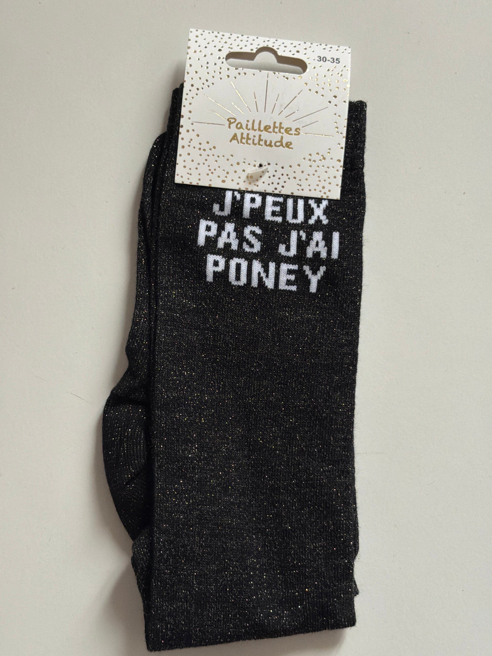 Chaussette pailletée équitation 30-35 J’PEUX PAS J’AI PONEY