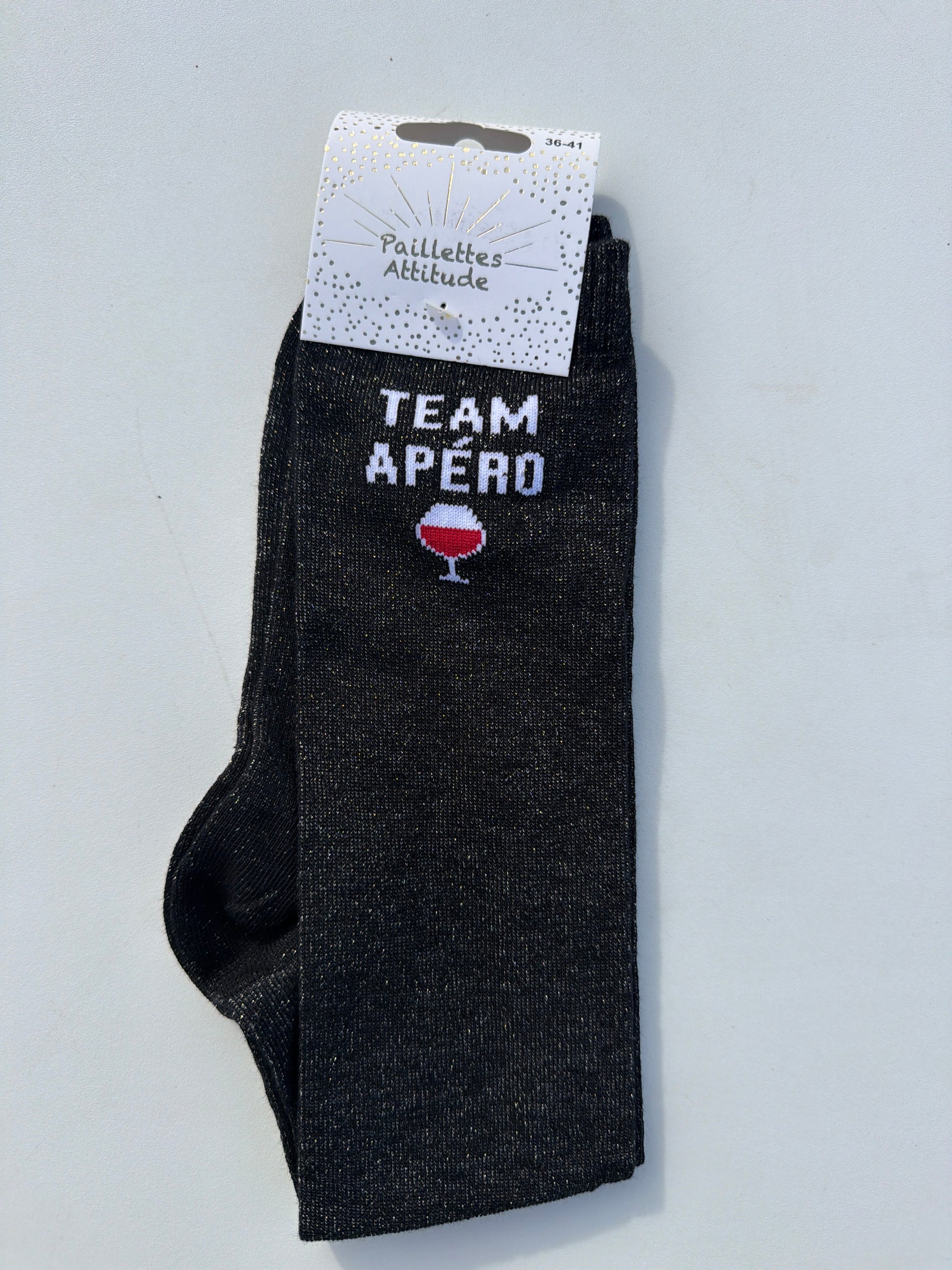 Chaussette pailletée équitation 36-41 TEAM APÉRO 🍷