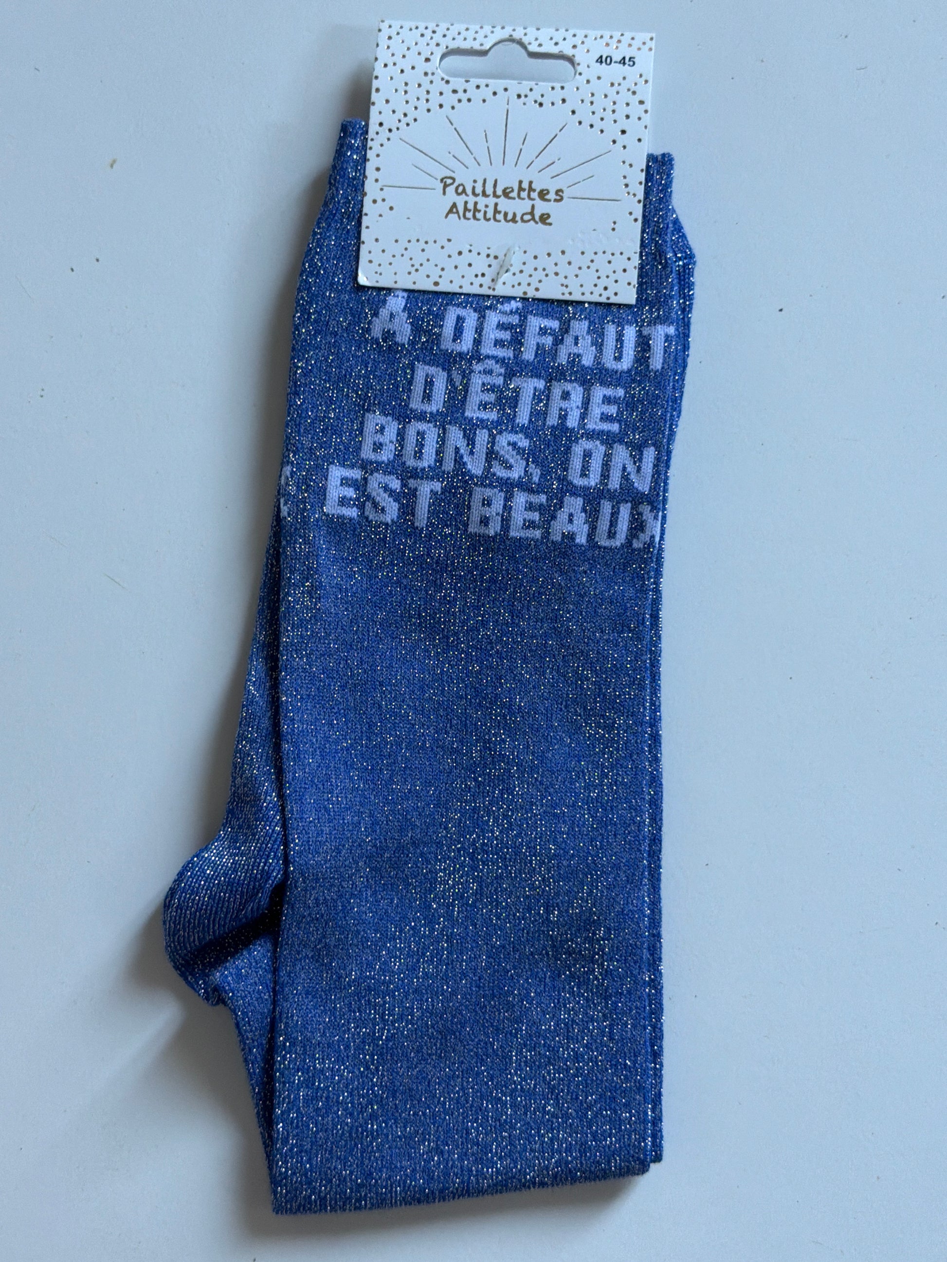 Chaussette pailletée équitation 40-45 À DÉFAUT D’ÊTRE BONS, ON EST BEAUX