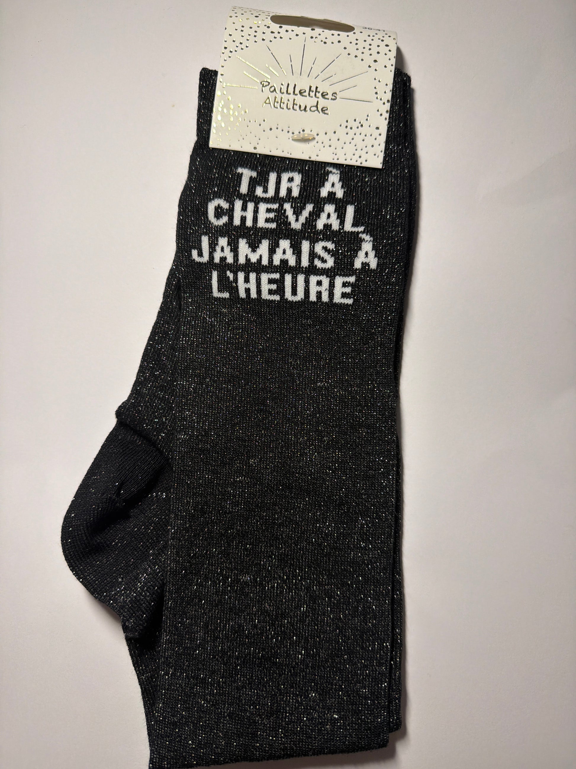 Chaussette pailletée équitation 36-41 TJR À CHEVAL JAMAIS À L’HEURE