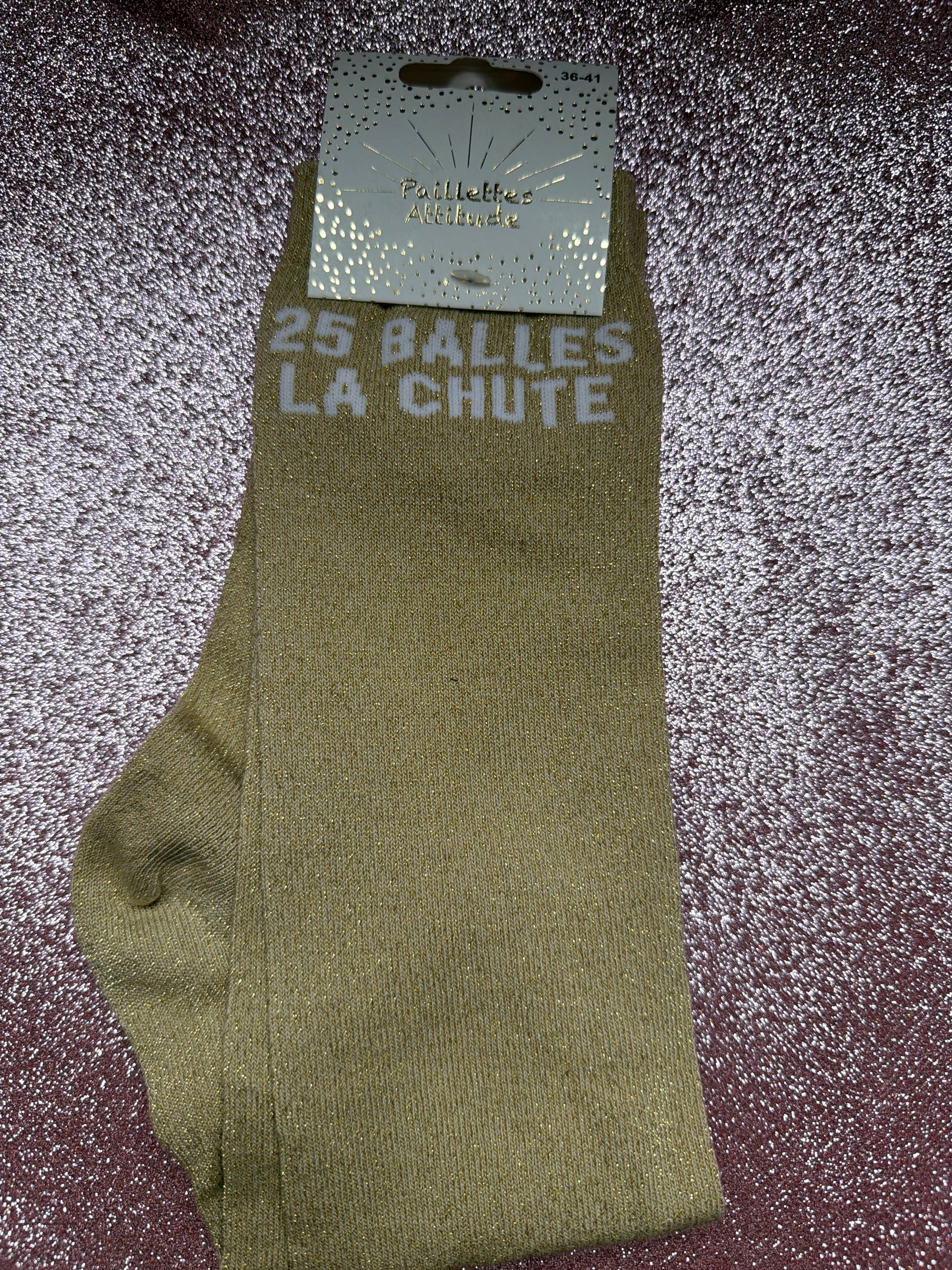 chaussette pailletée 25 balles la chute 36/41