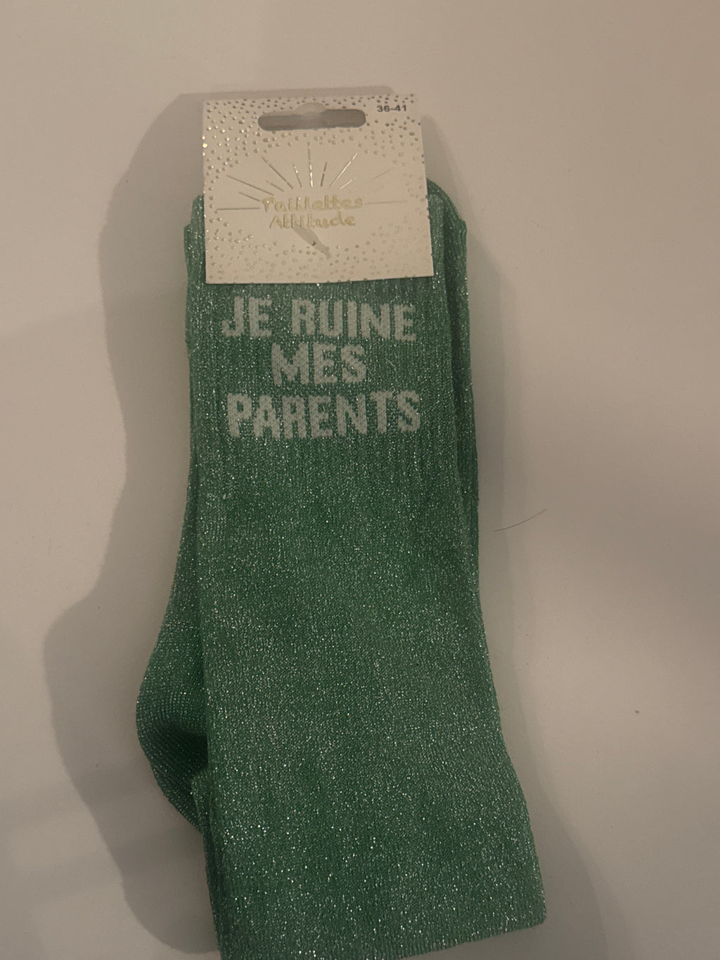 Chaussette pailletée 36/41 JE RUINE MES PARENTS
