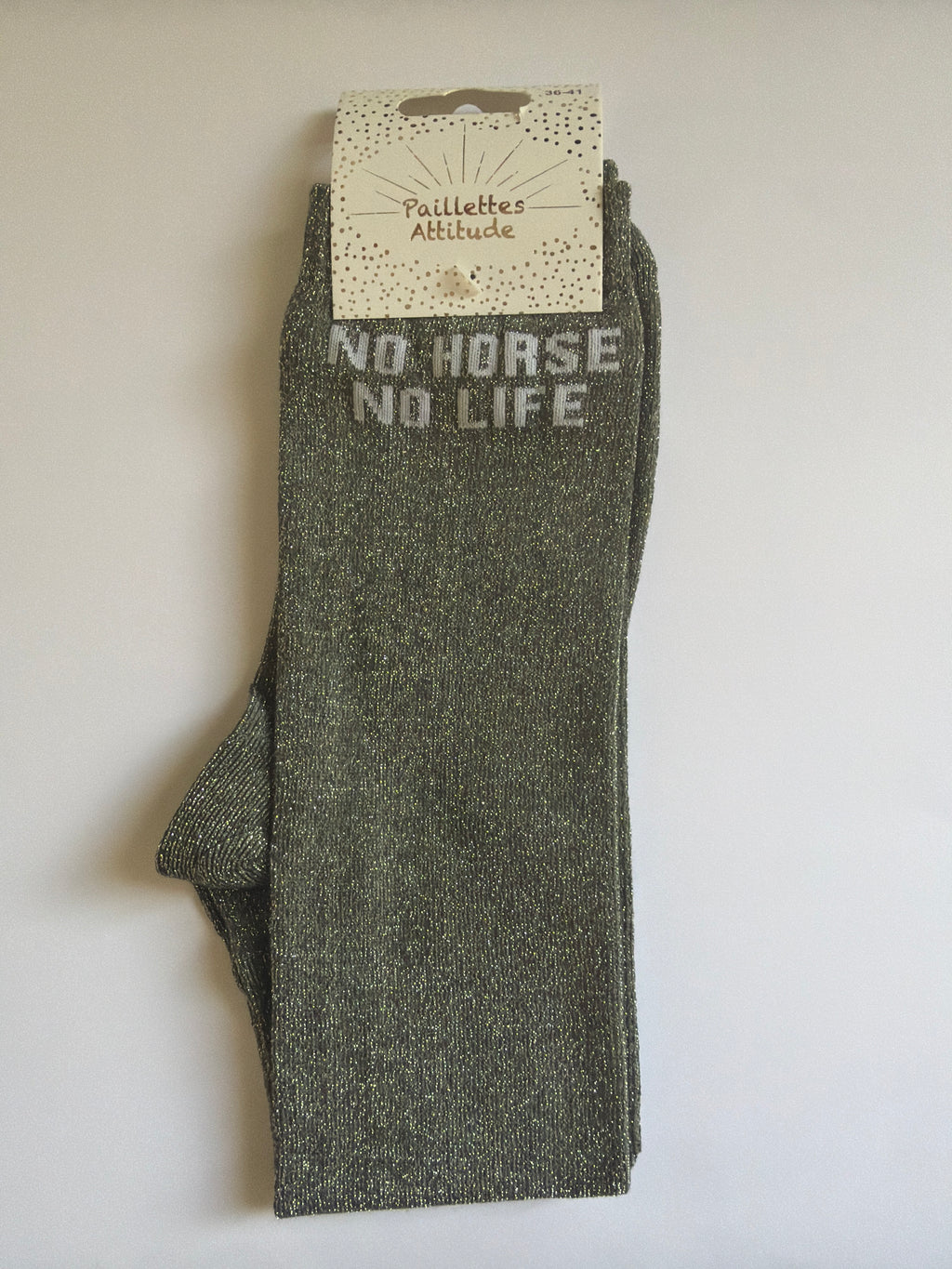 Chaussette pailletée équitation 36-41  NO HORSE NO LIFE