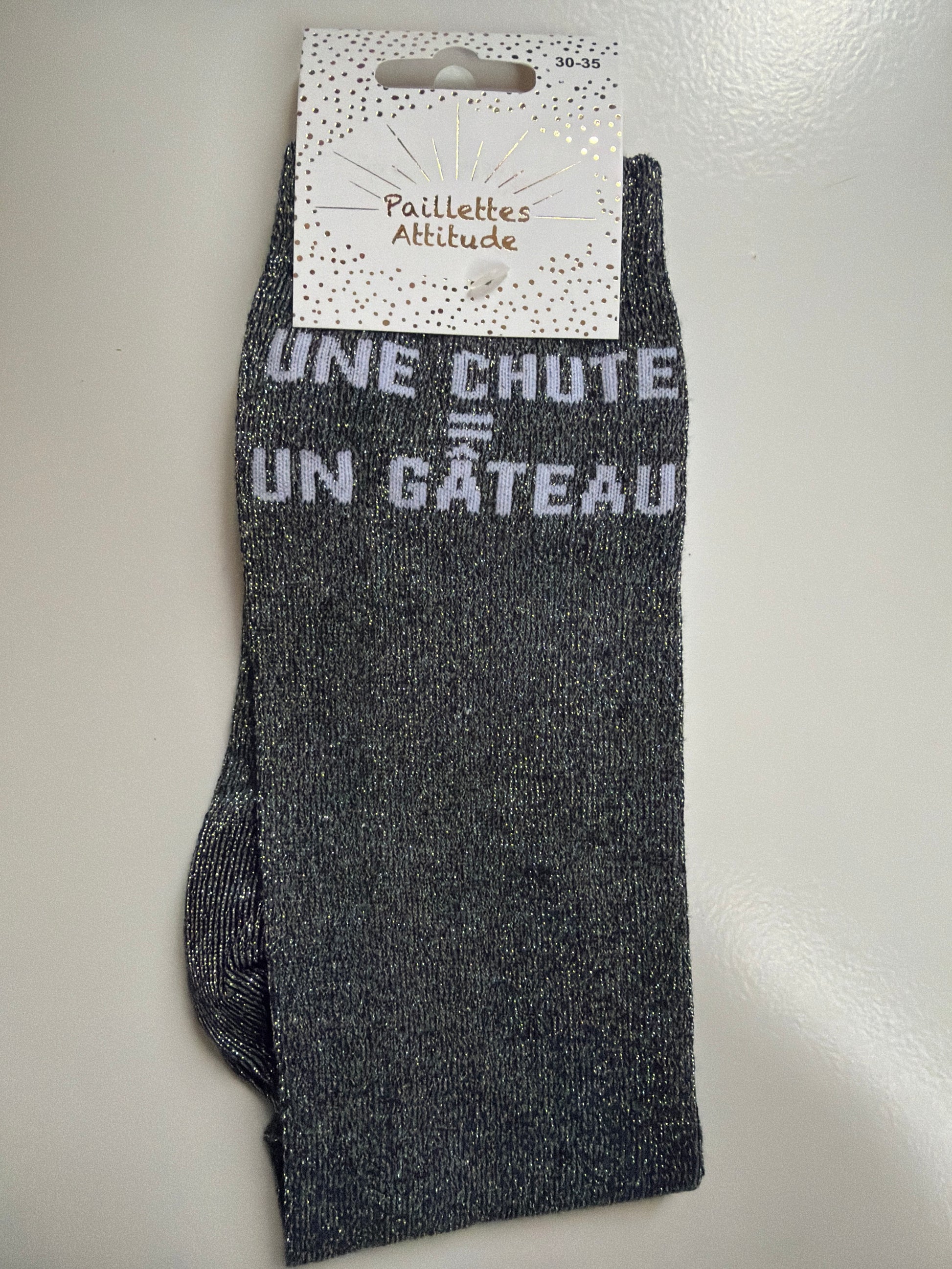 Chaussette pailletée équitation 30-35 UNE CHUTE = UN GÂTEAU