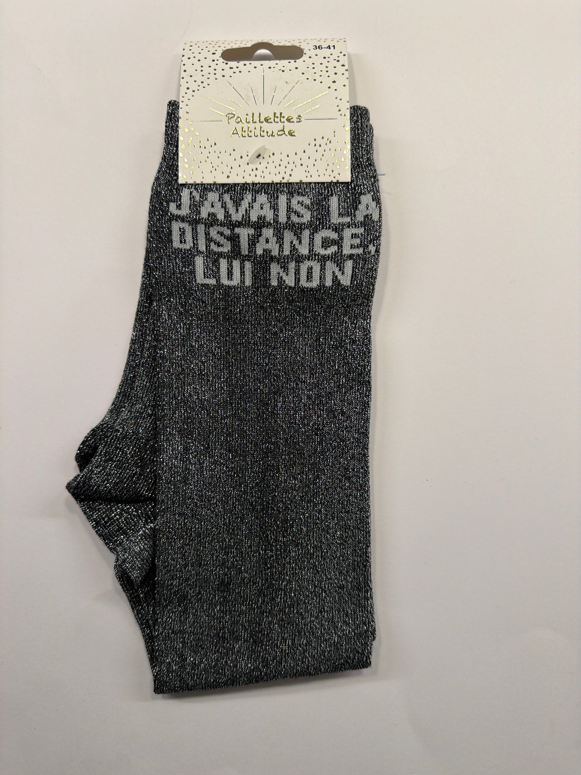 Chaussette pailletée équitation 36-41 J’AVAIS LA DISTANCE, LUI NON
