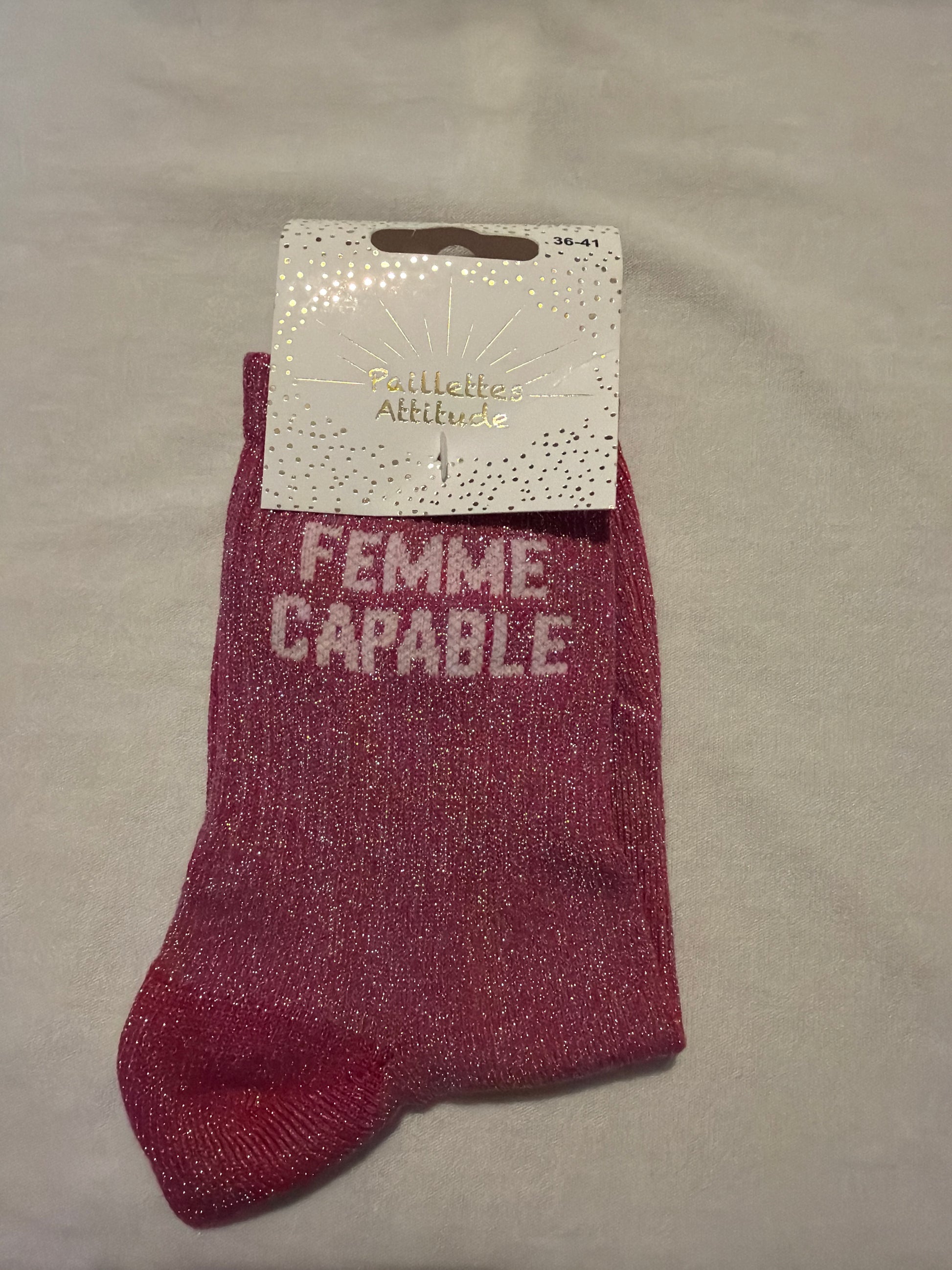 Chaussette de ville pailletée 36-41 FEMME CAPABLE