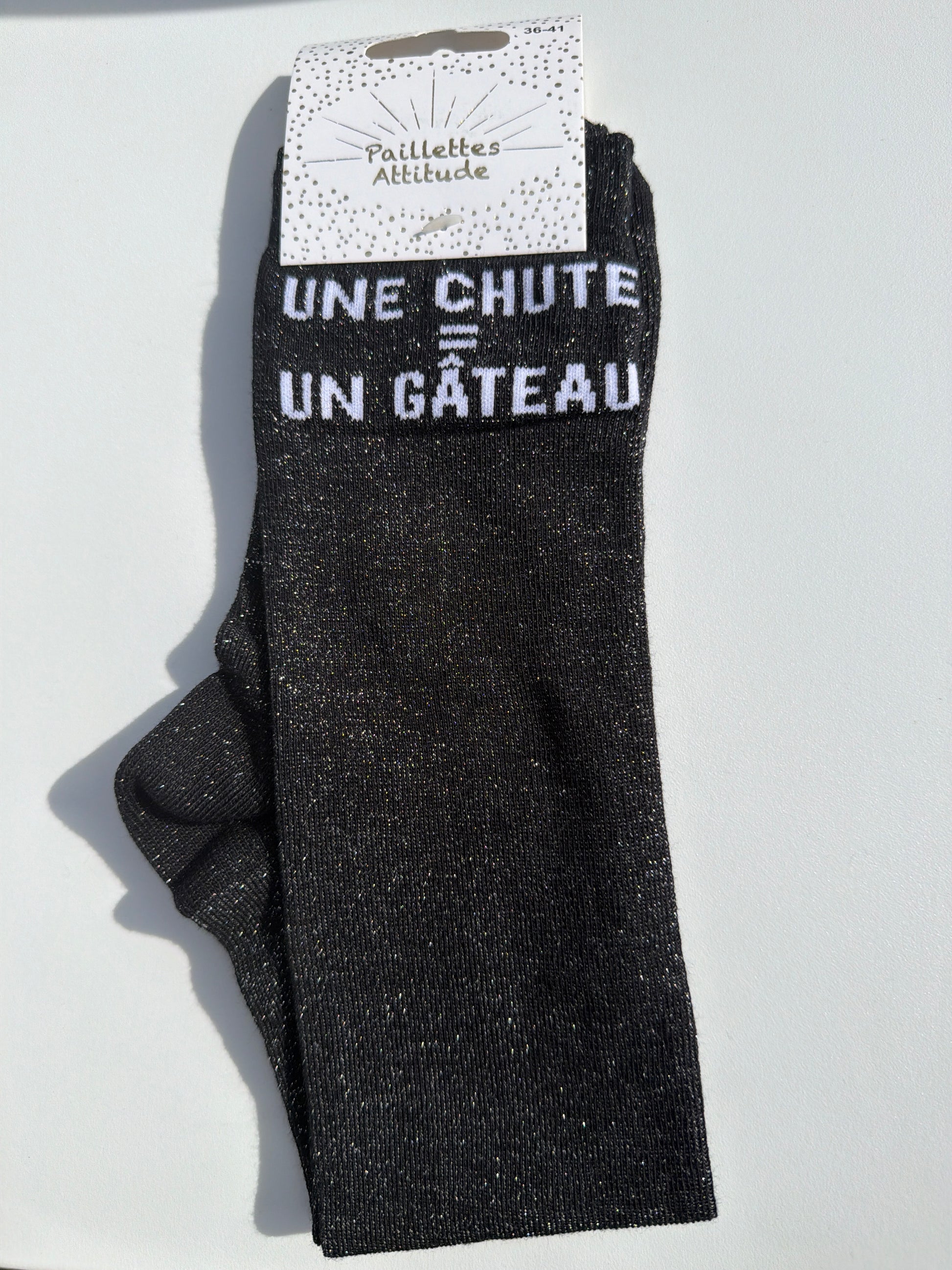 Chaussette pailletée équitation 36-41 UNE CHUTE = UN GÂTEAU