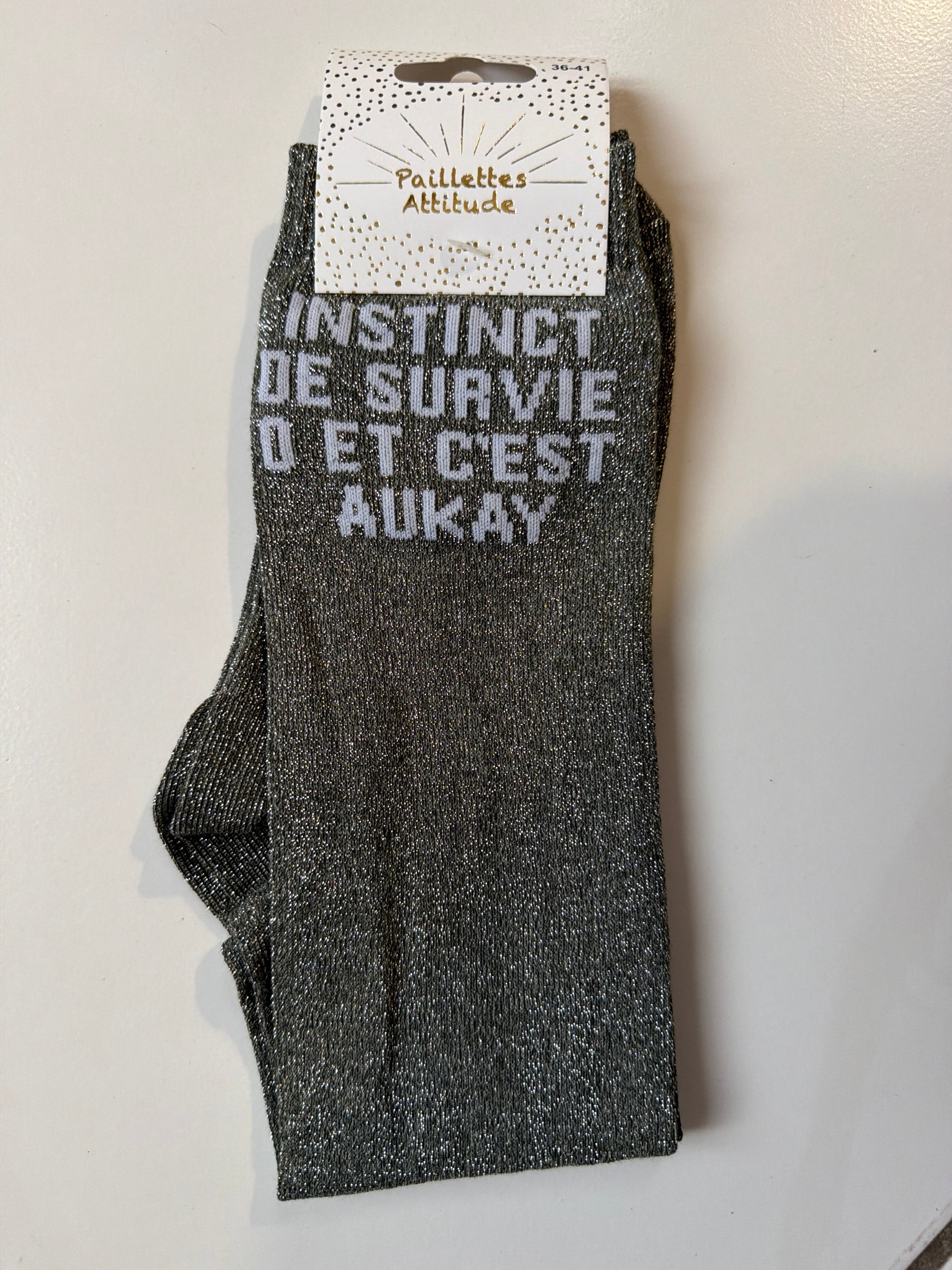 Chaussette équitation pailletée 36-41 INSTINCT DE SURVIE 0 ET C’EST AUKAY