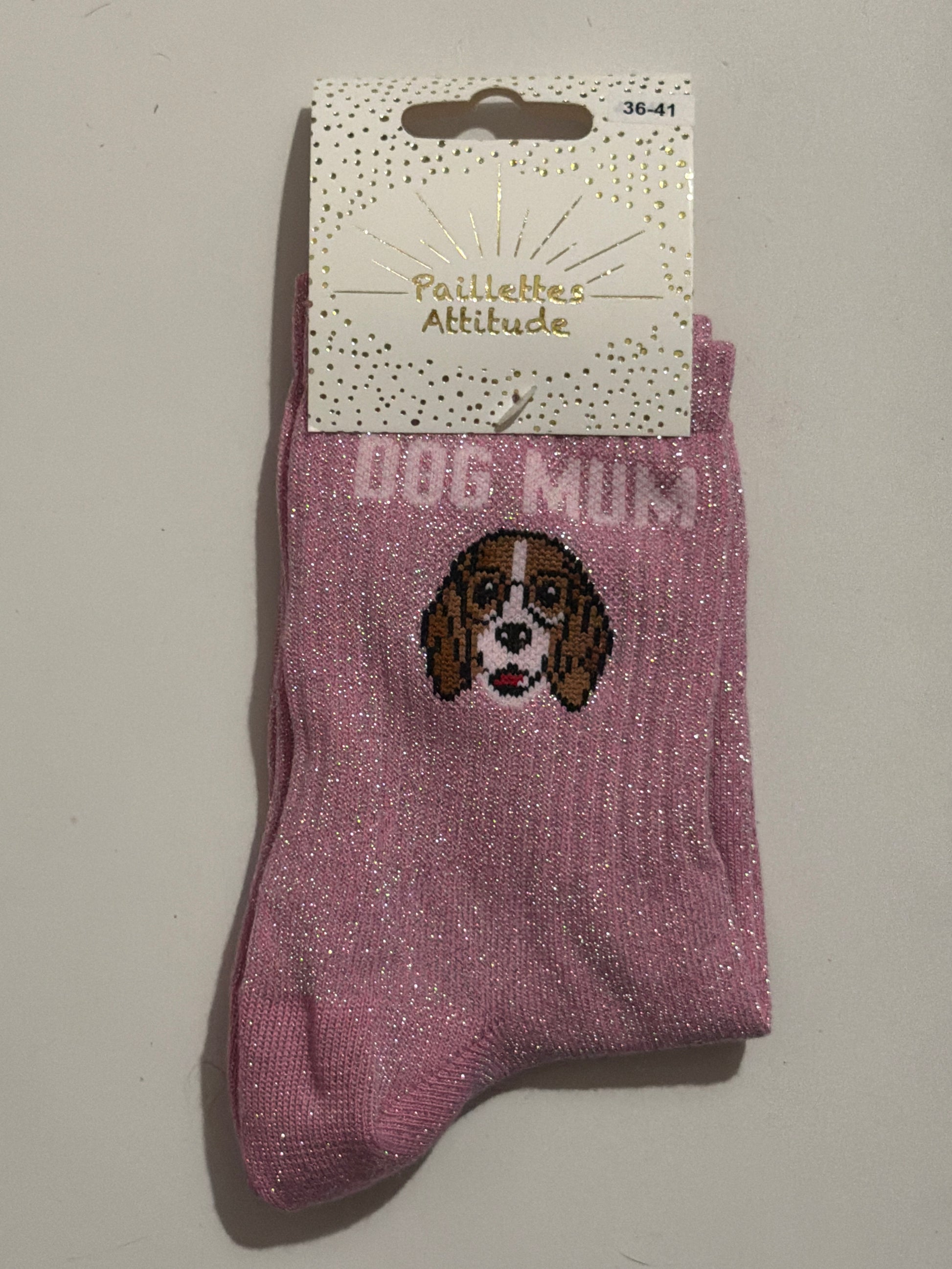 Chaussette de ville pailletée 36-41 DOG MUM
