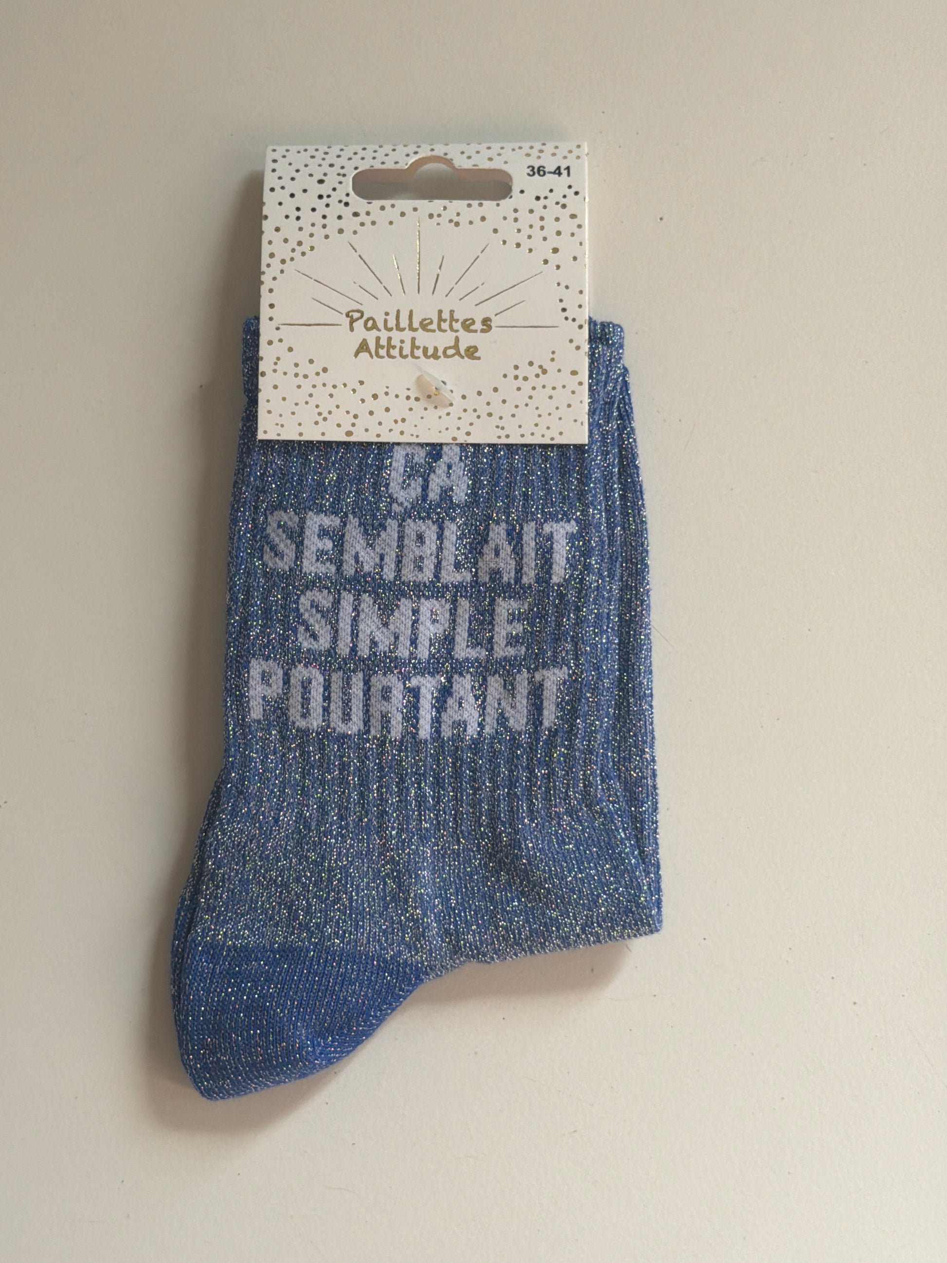 Chaussette de ville pailletée 36-41 ÇA SEMBLAIT SIMPLE POURTANT