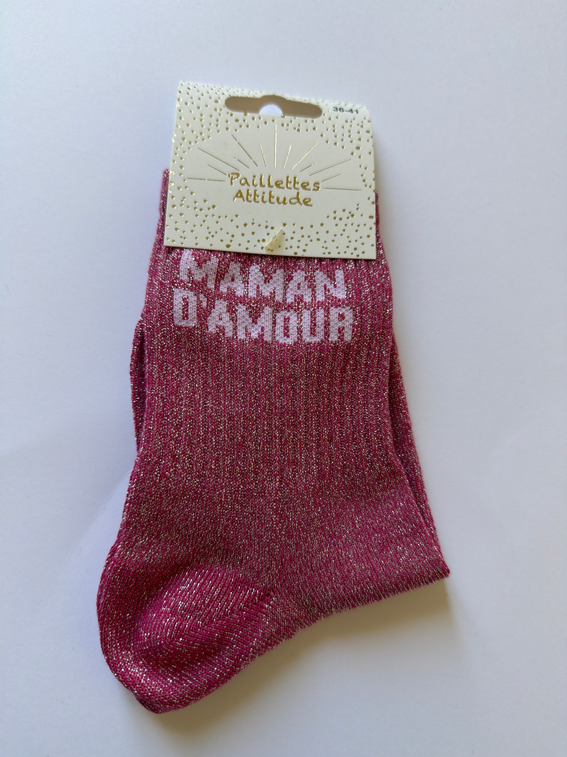 Chaussette de ville pailletée 36-41 MAMAN D’AMOUR