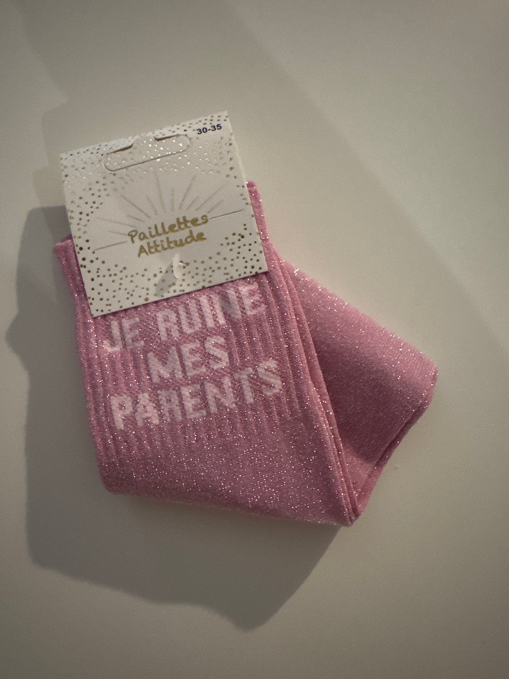 Chaussette pailletée JE RUINE MES PARENTS 30/35