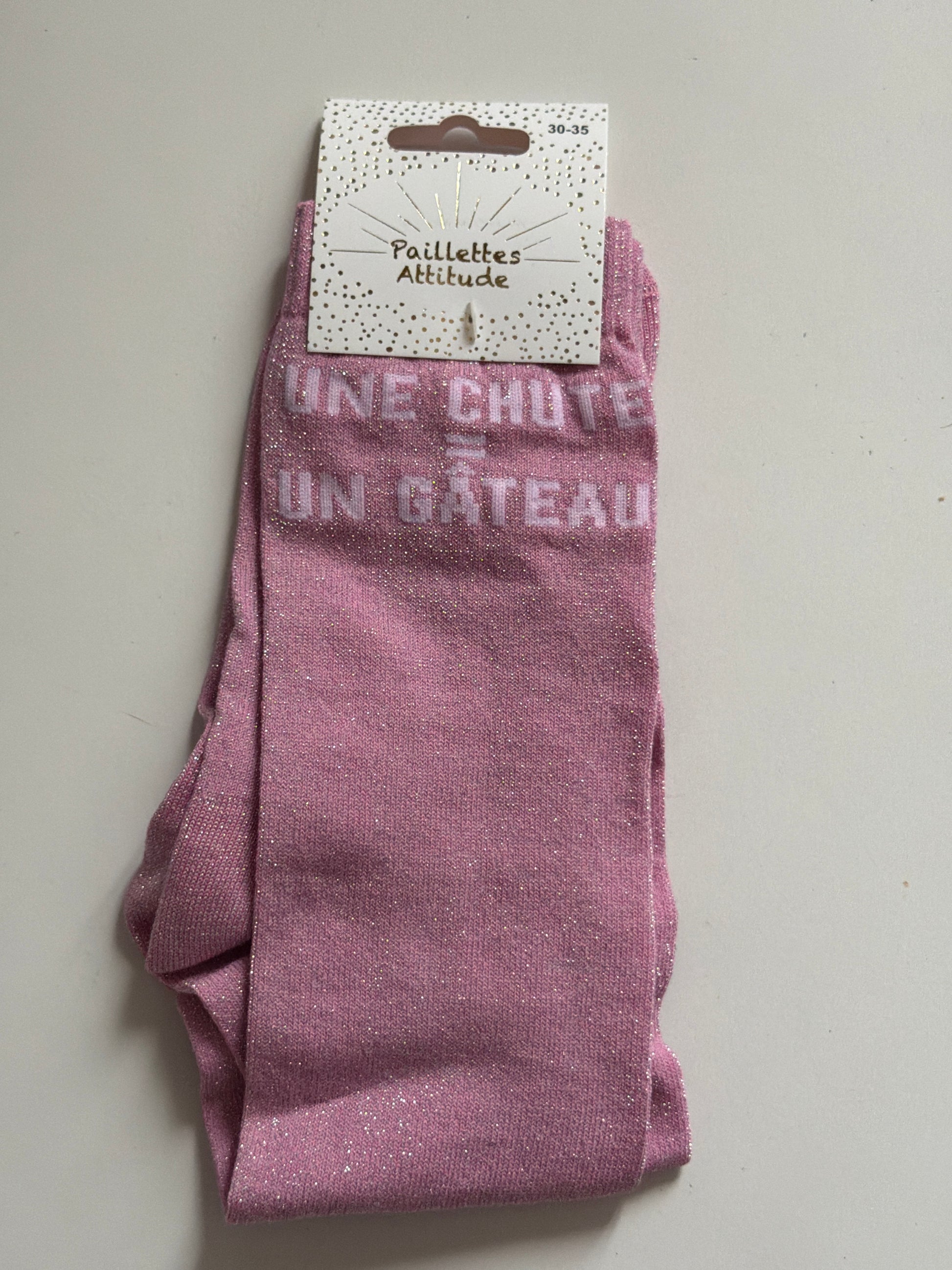 Chaussette pailletée équitation 30-35 UNE CHUTE = UN GÂTEAU