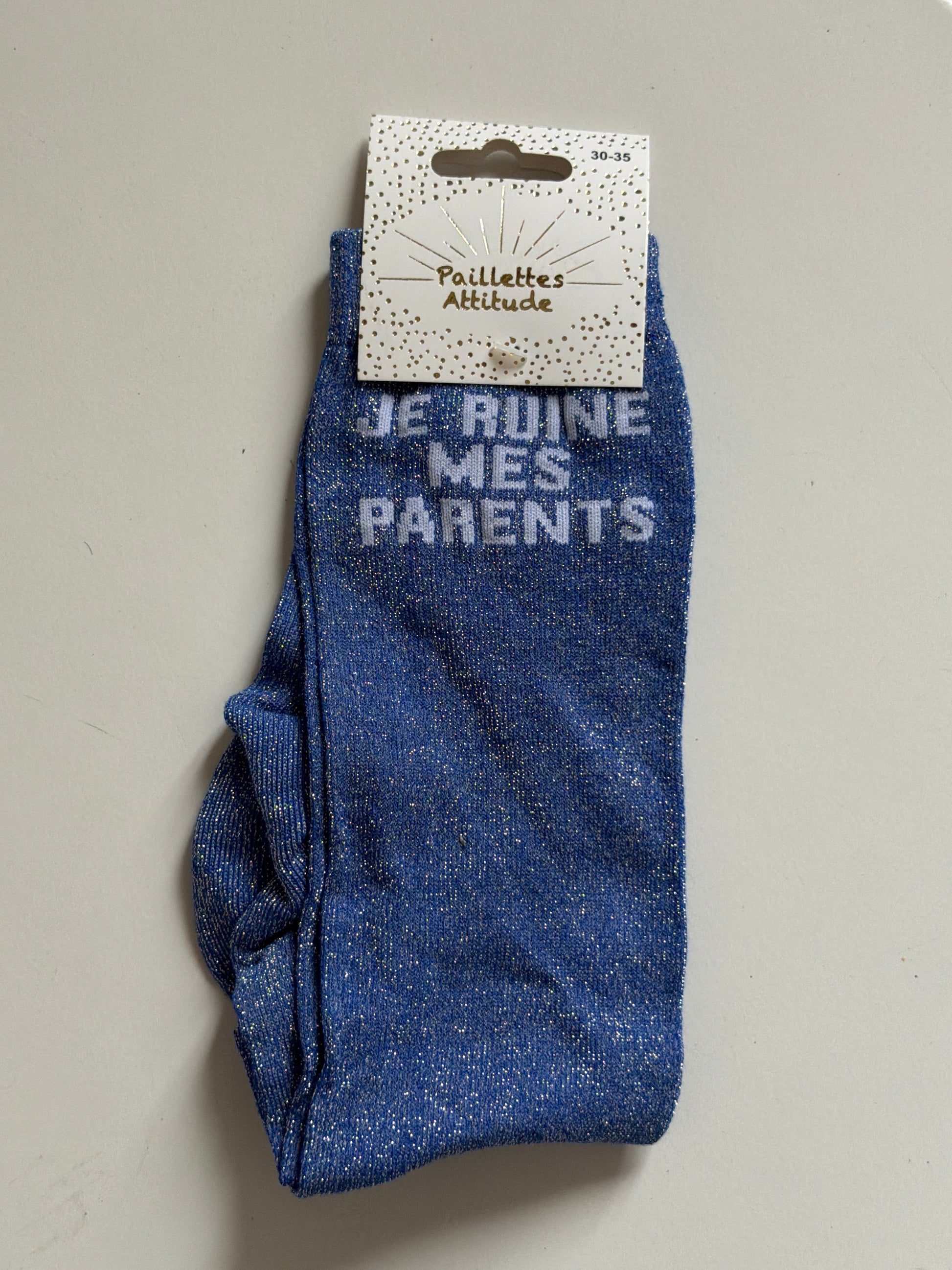Chaussette pailletée équitation 30-35 JE RUINE MES PARENTS