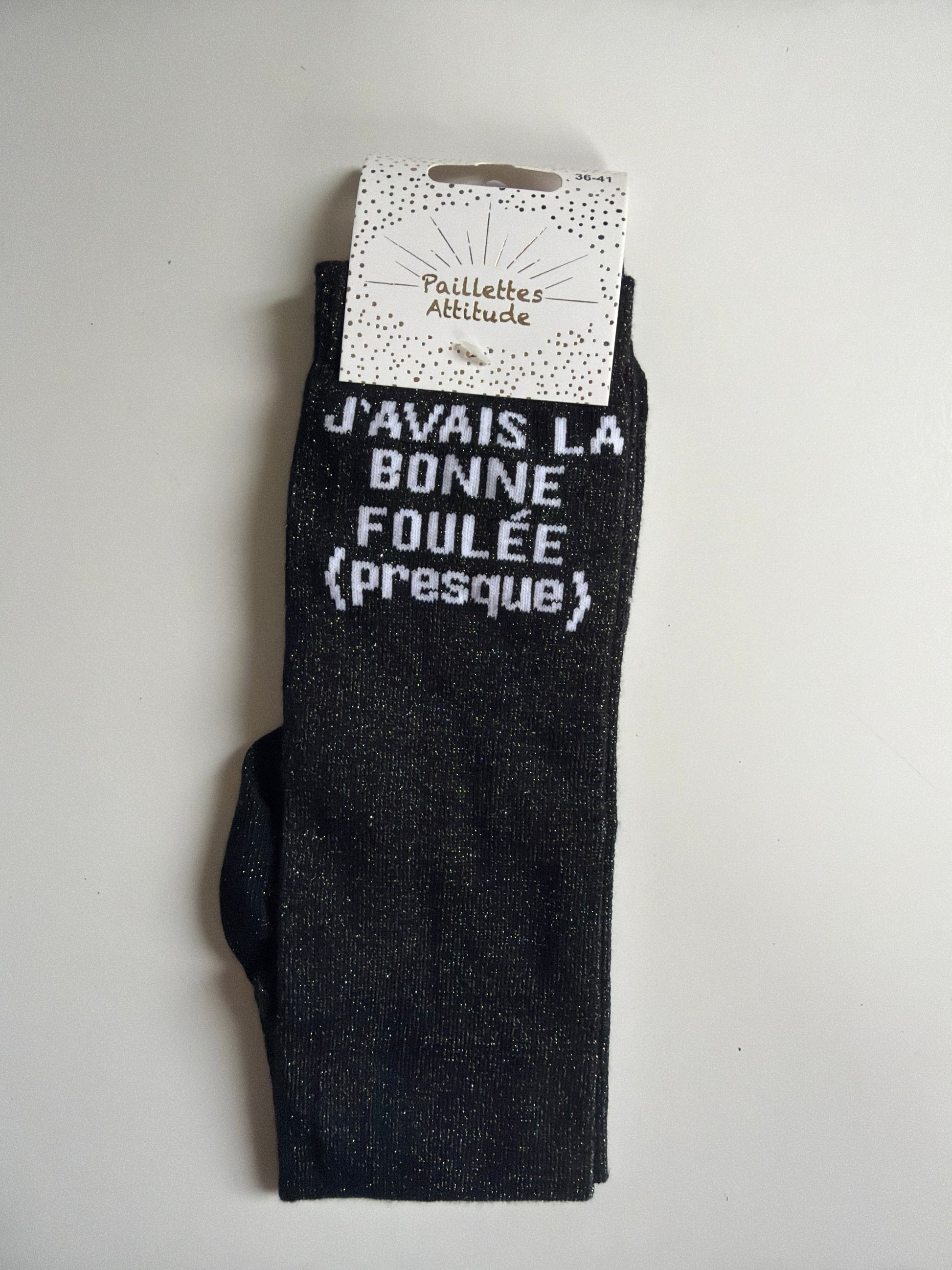 Chaussette pailletée équitation 36-41 J’AVAIS LA BONNE FOULÉE (Presque)