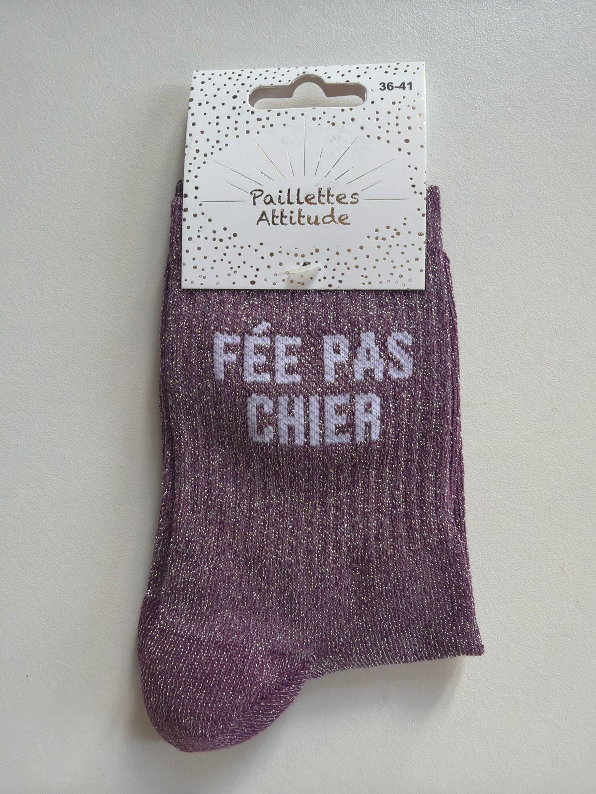 Chaussette de ville pailletée 36-41 FÉE PAS CHIER